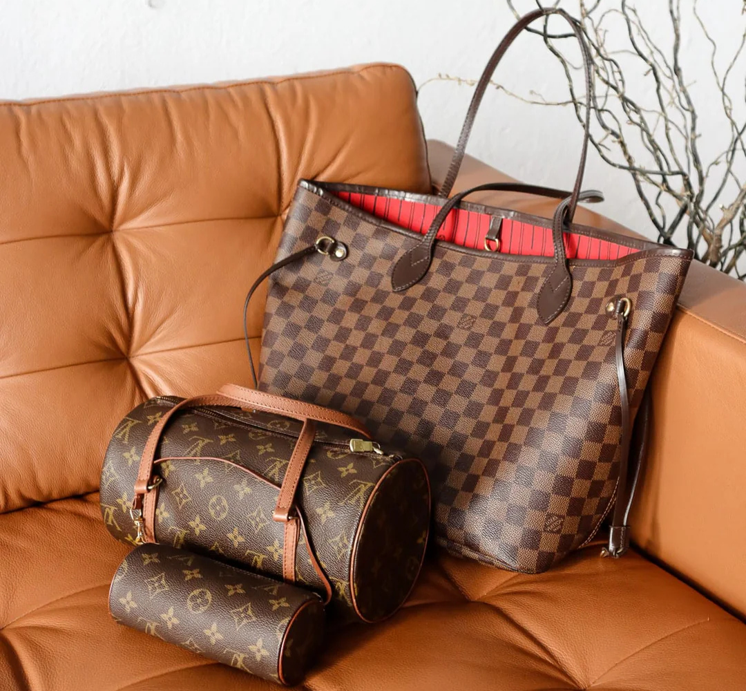 Louis Vuitton bags including Neverfull, Speedy and Alma styles