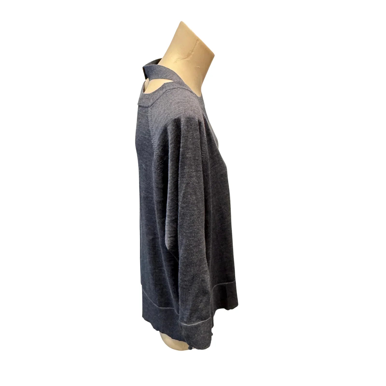 Prada Virgin Wool Relaxed Knit Sweater Grey - Lost Designer