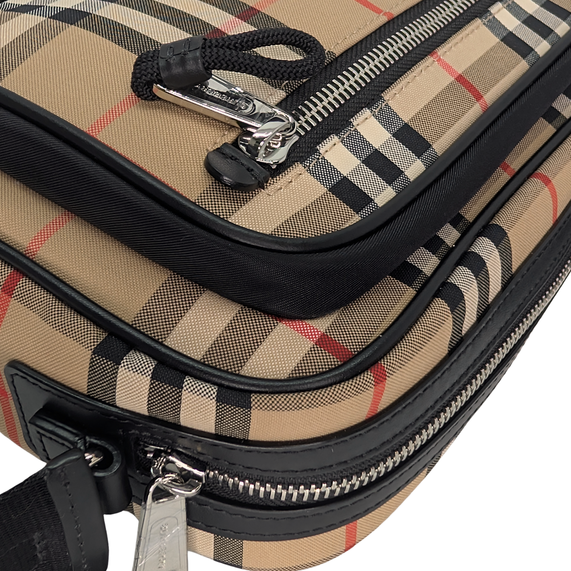 Burberry 米色复古格纹斜挎包