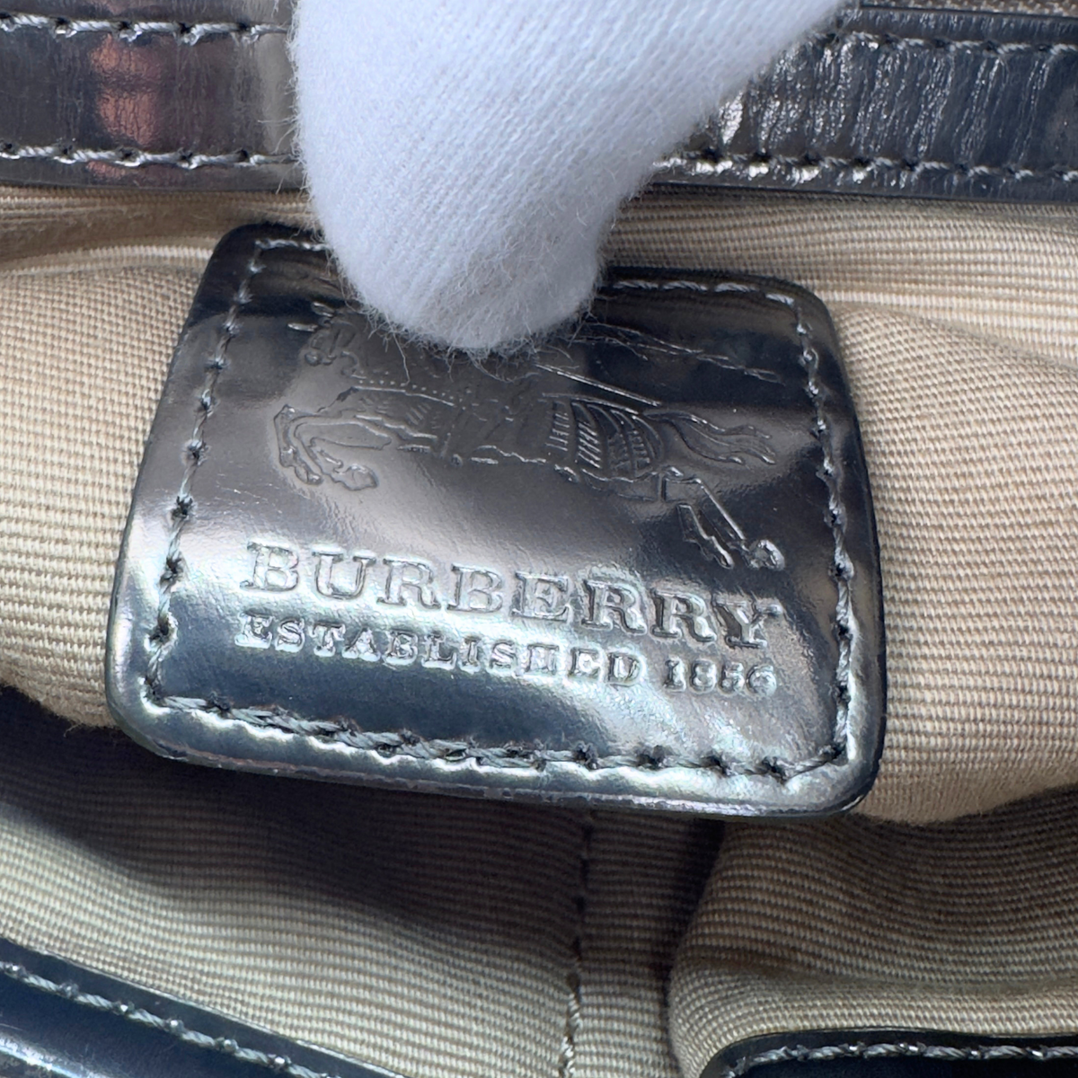 Burberry Patent Nova Check Dryden Crossbody Bag