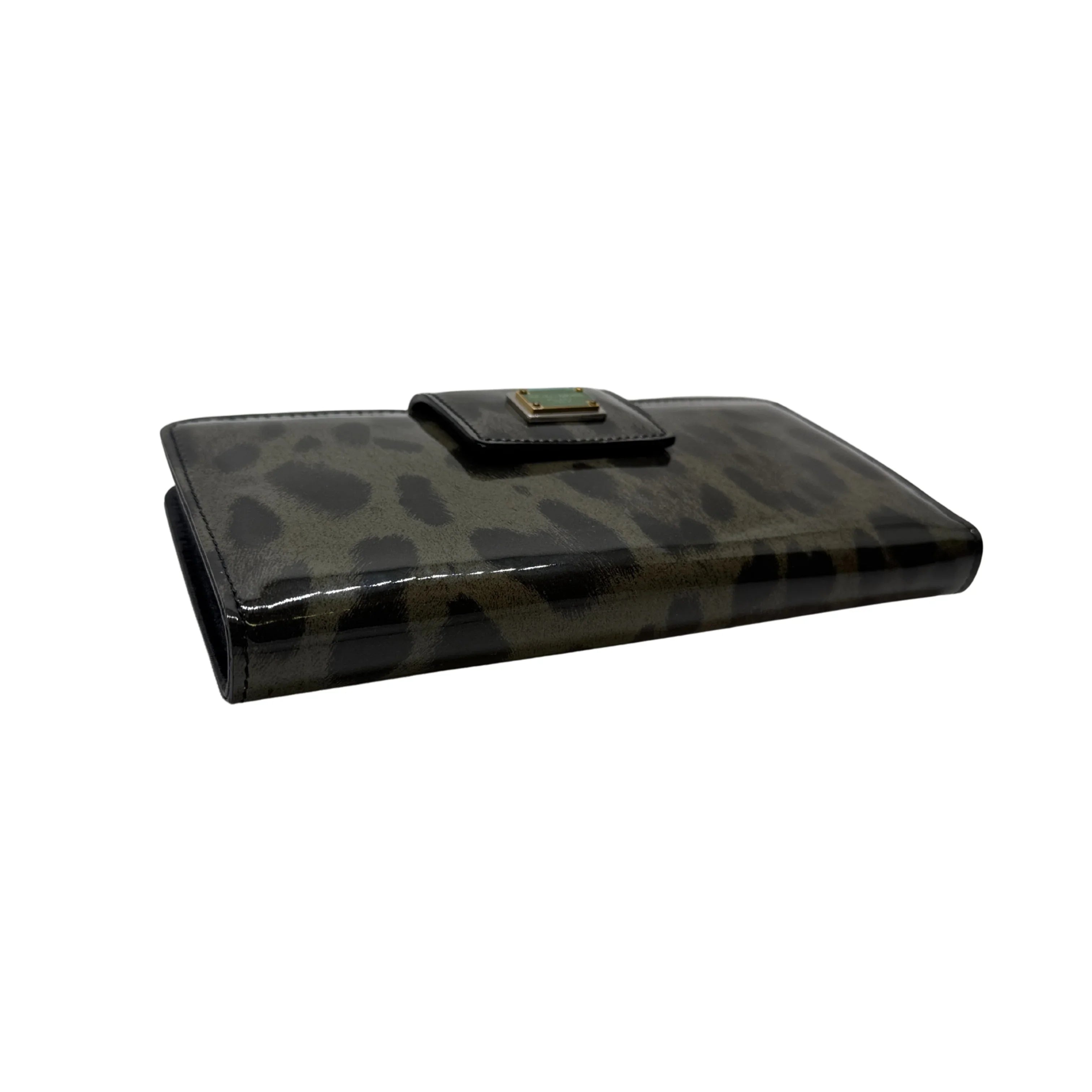 Dolce & Gabbana Leopard Print Leather Wallet Khaki - Lost Designer