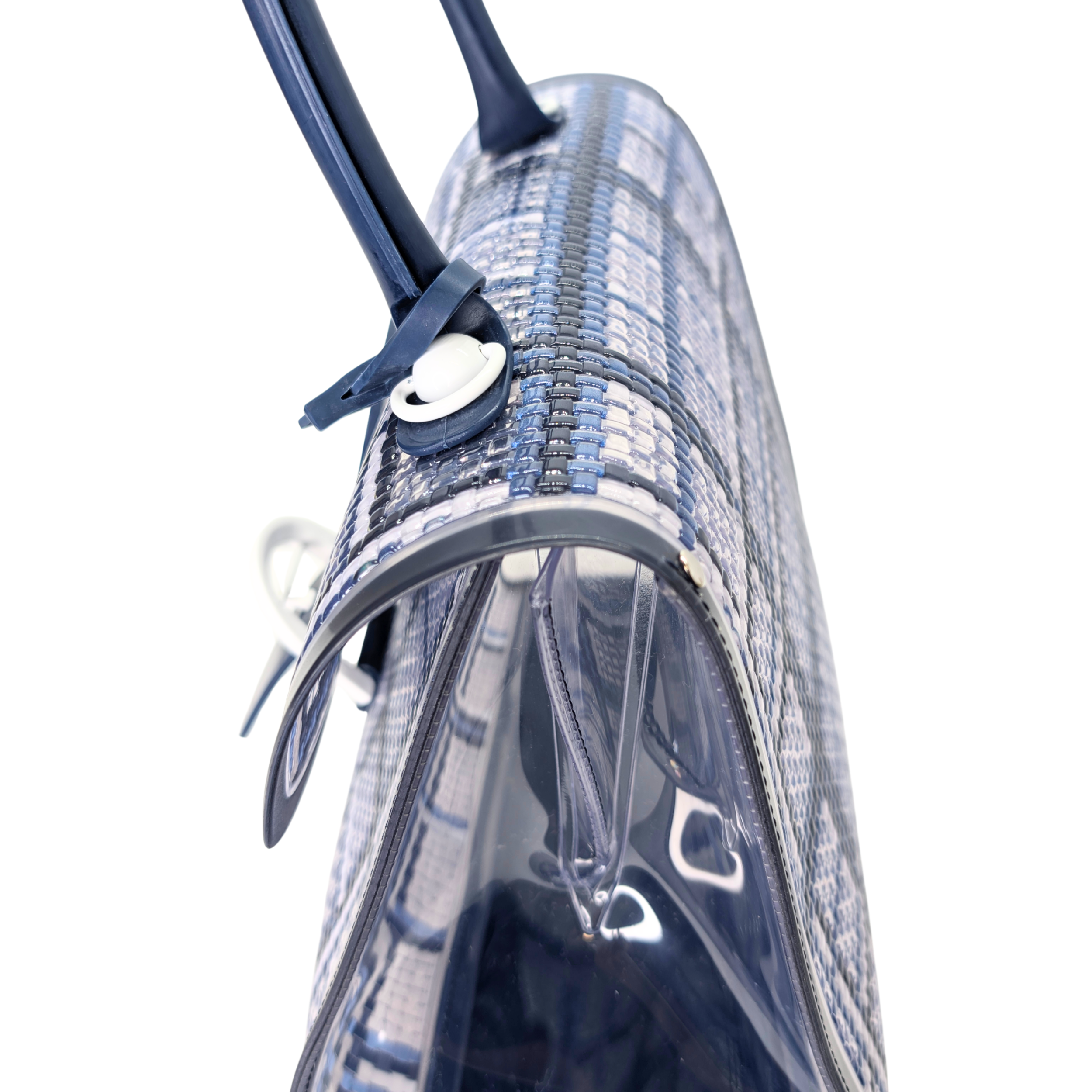 Delvaux Vinyl Gingham The Dreamer MM Brillant 手提包 海军蓝