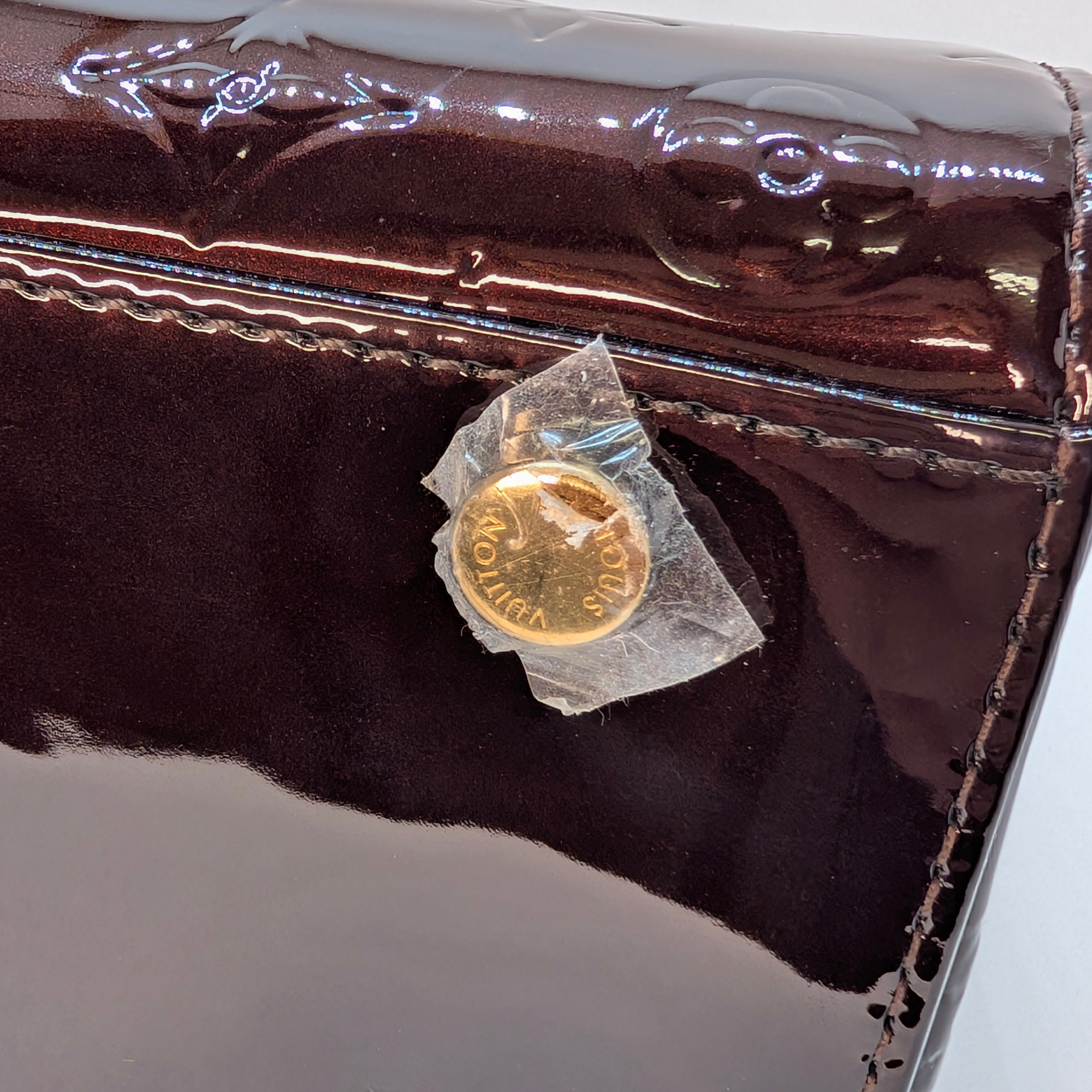 路易威登Amarante色Monogram漆皮Brea GM手袋,酒红色
