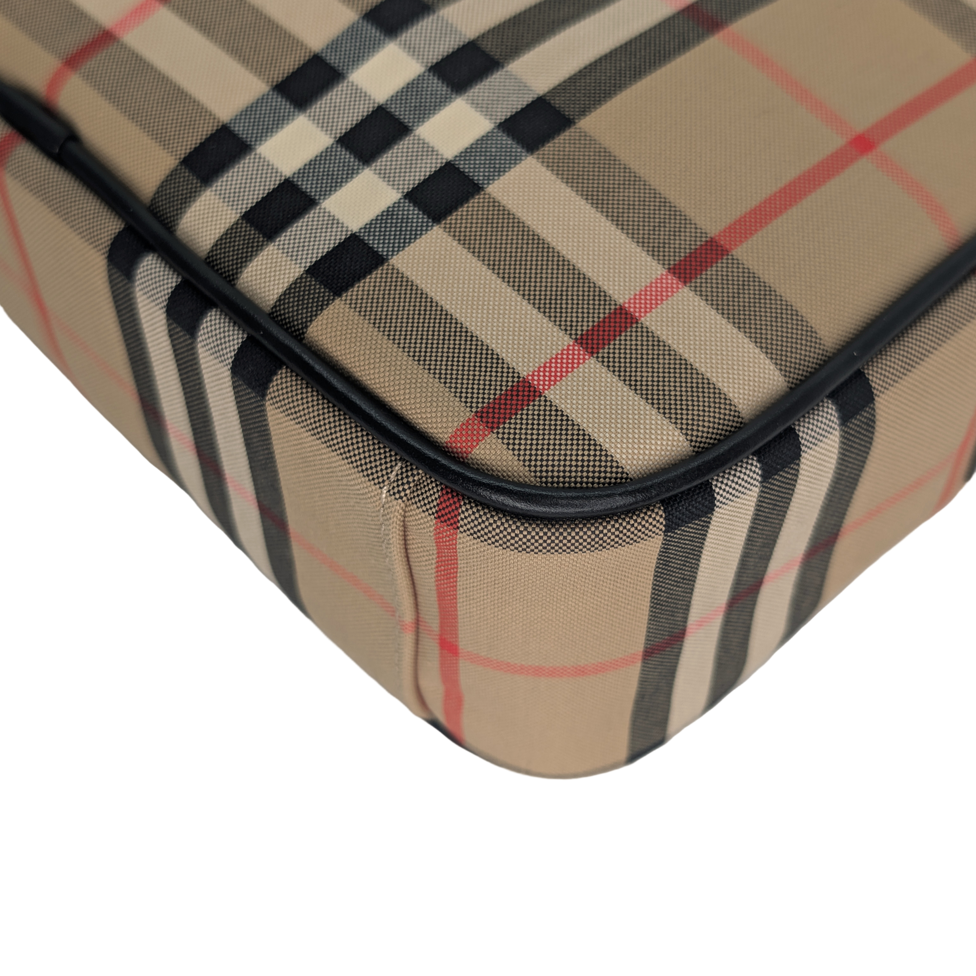 Burberry 米色复古格纹斜挎包