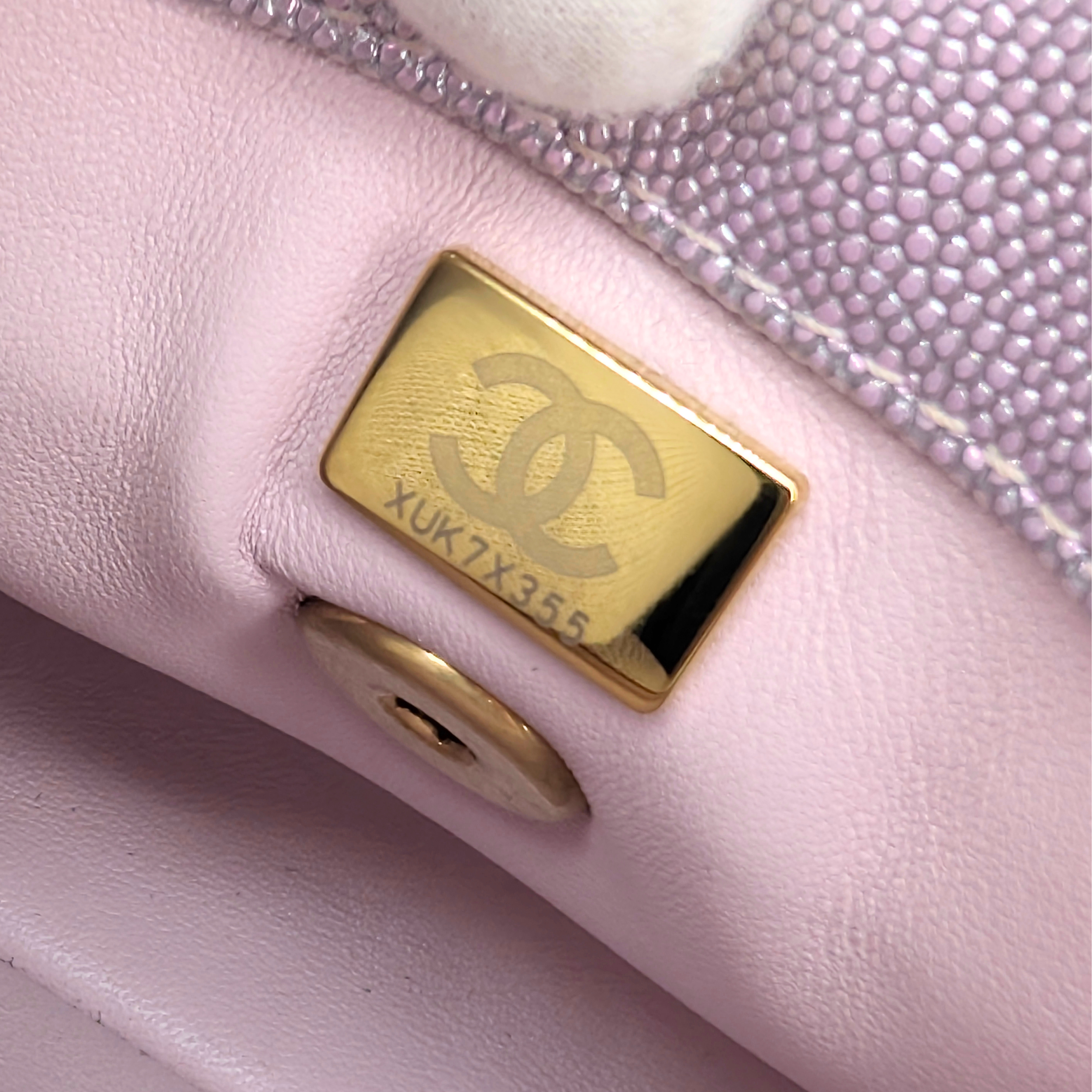 Chanel Coco Handle Small Caviar Iridescent Purple Bag
