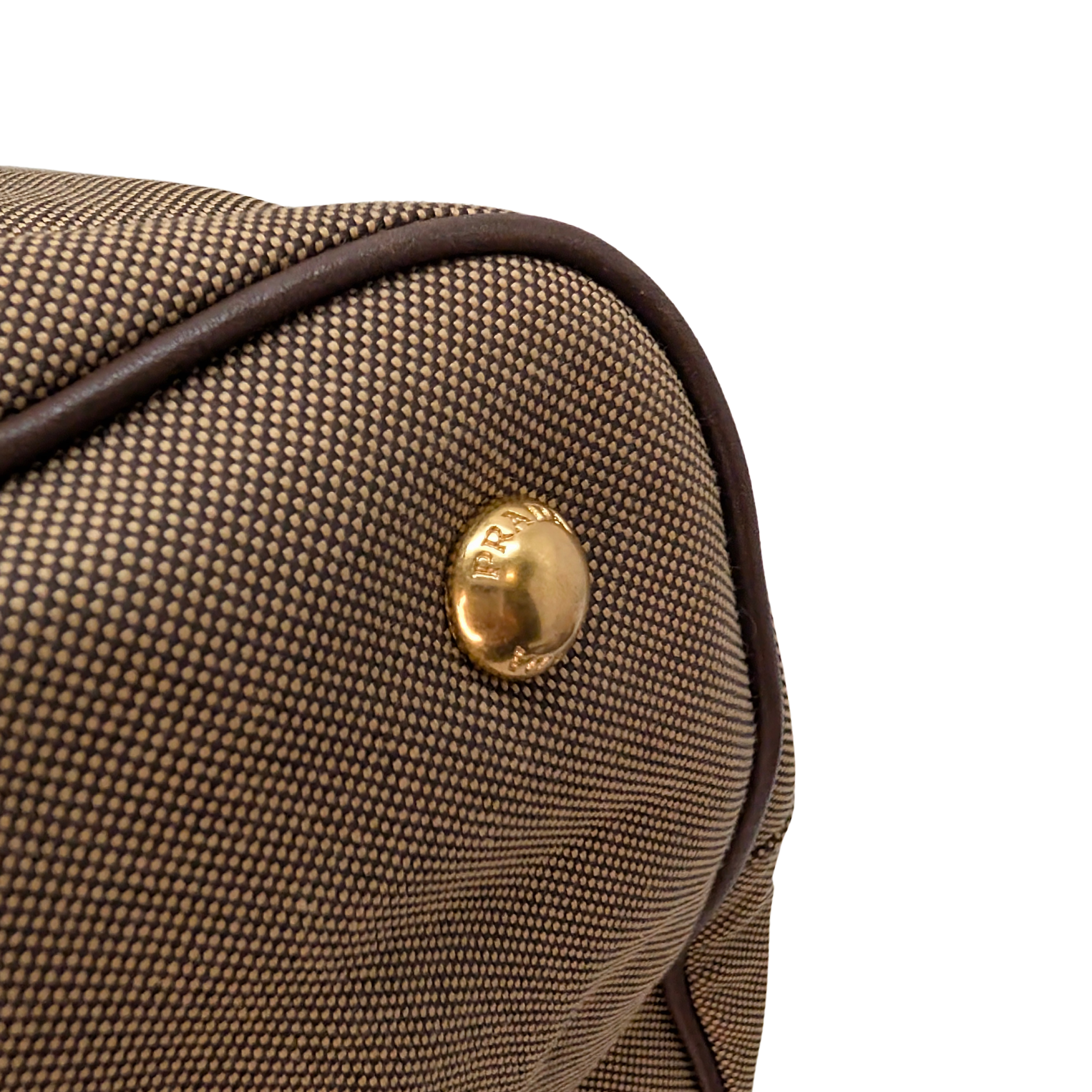 Prada Logo Jacquard Tote Bag Brown