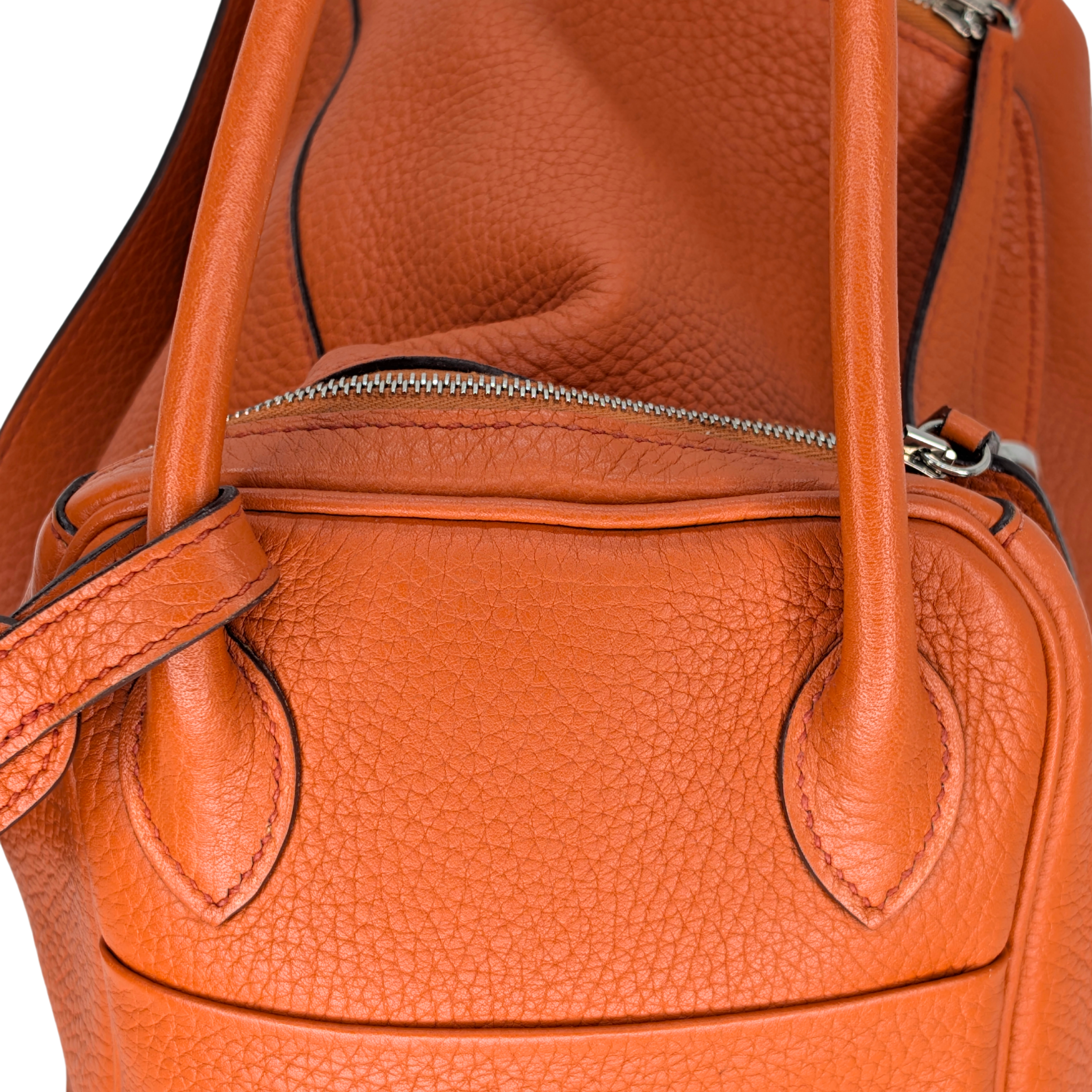 Hermes Lindy Clemence 26 X Stamp SHW Orange