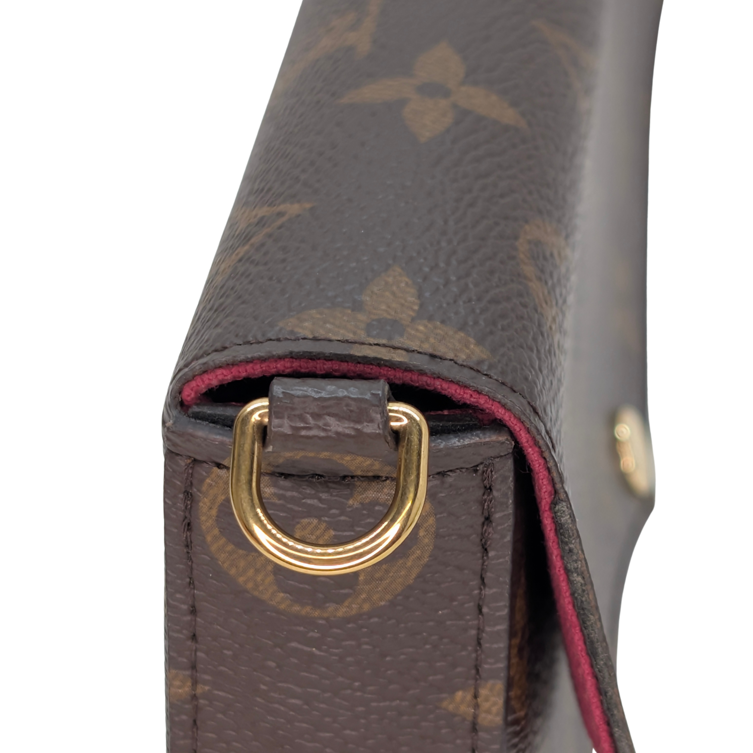路易威登Pochette Felicie Monogram手拿包配复古肩带