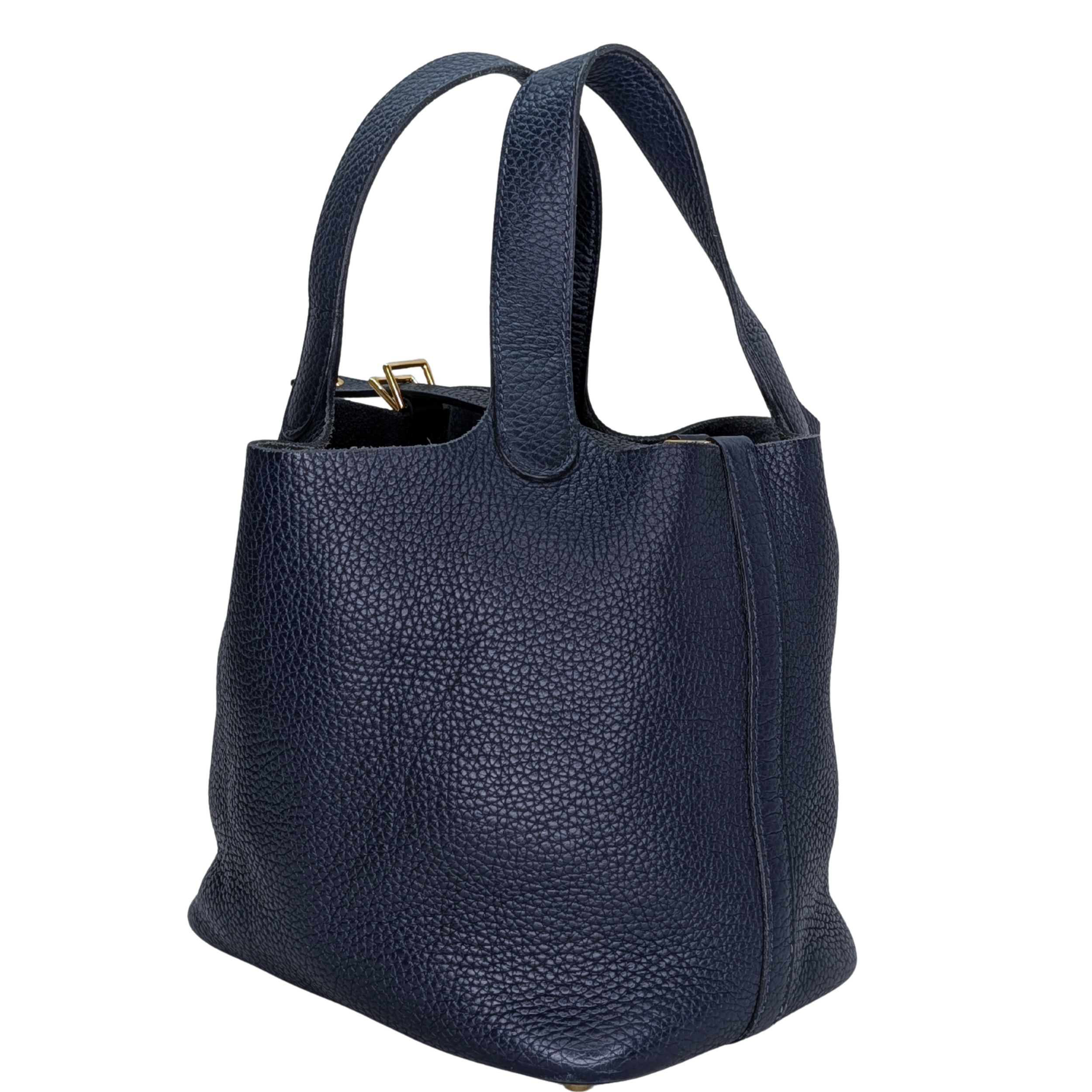 Hermes Picotin 18 Clemence Dark Blue GHW Stamp B