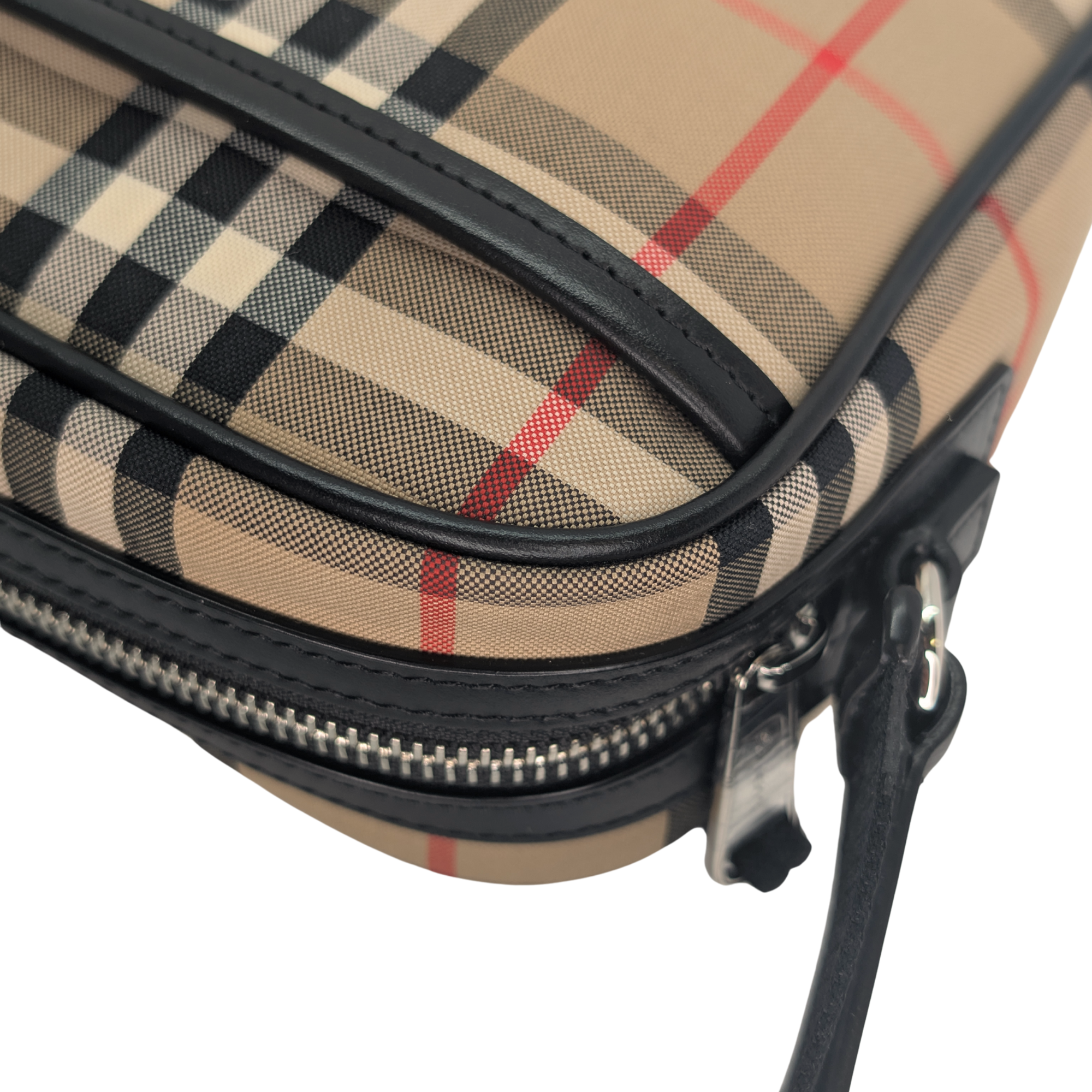 Burberry 米色复古格纹斜挎包
