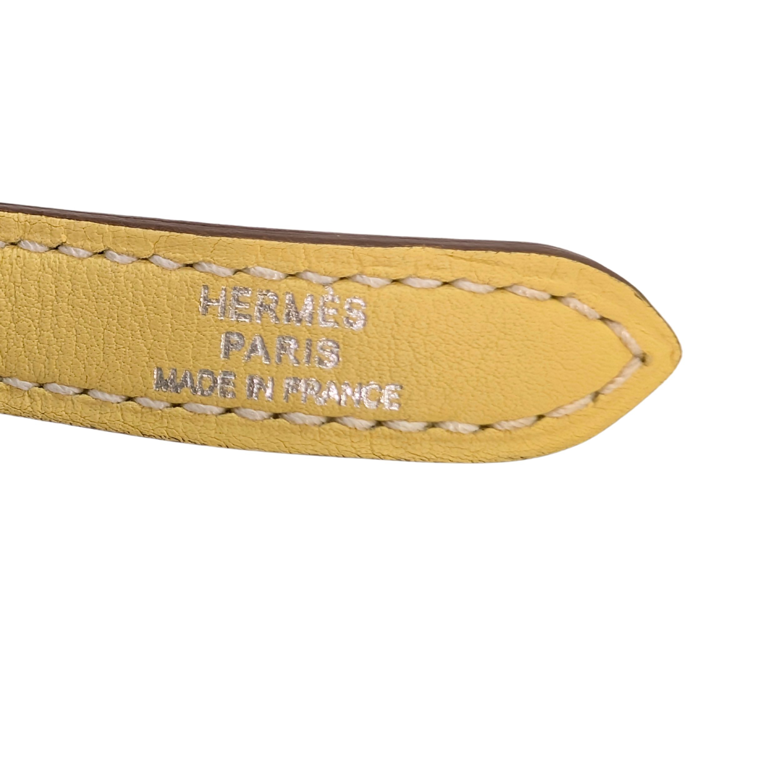 Hermes Mini Halzan 22 Swift Jaune Poussin SHW Stamp X