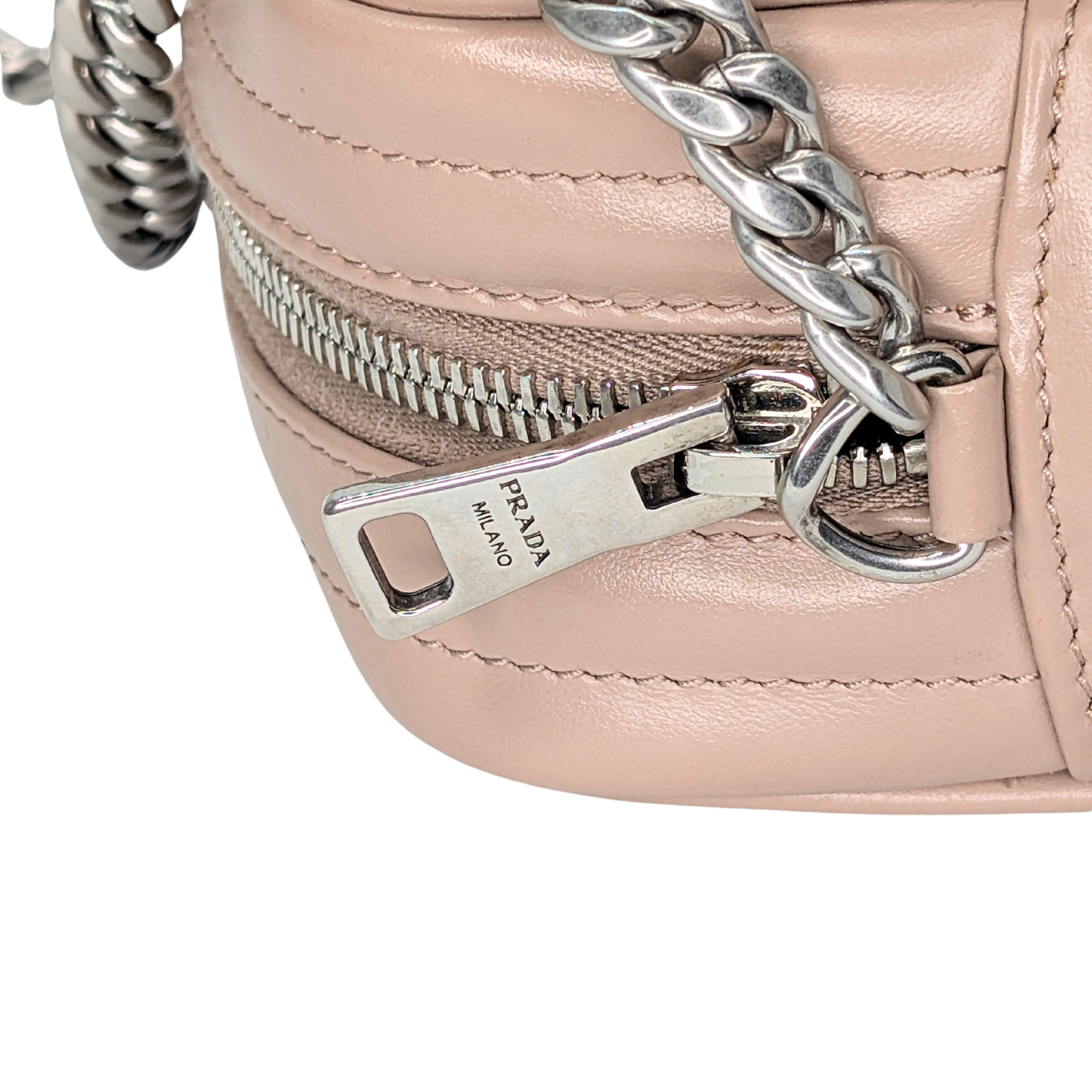Prada Diagramme Camera Bag Leather Beige