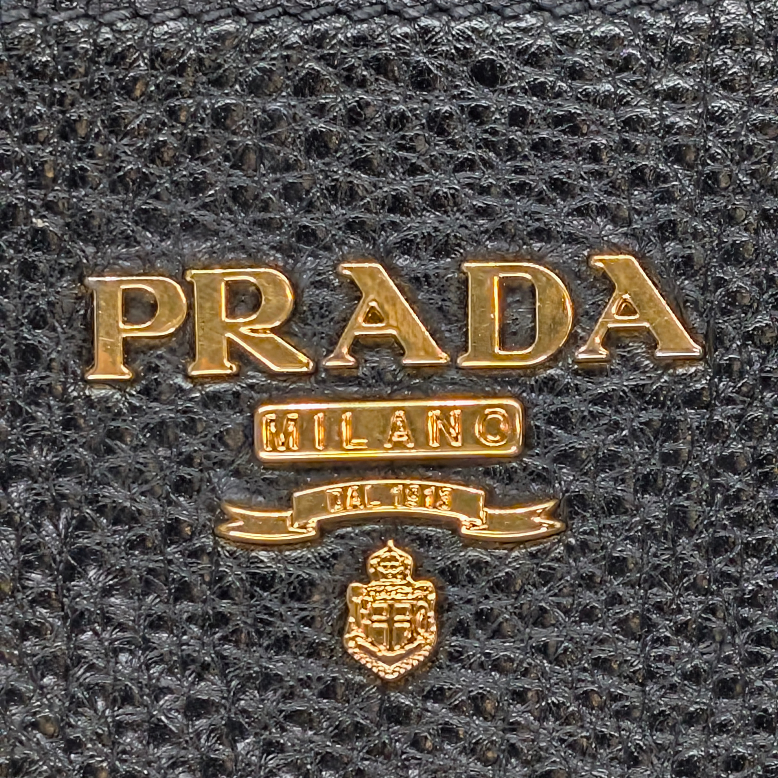 Prada Vitello Daino Side Pocket Leather Tote Bag Black