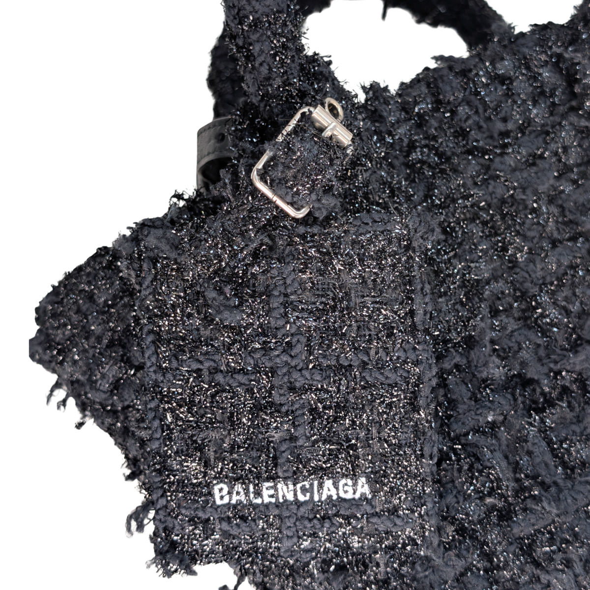Balenciaga XS Basket Tote Tweed Black