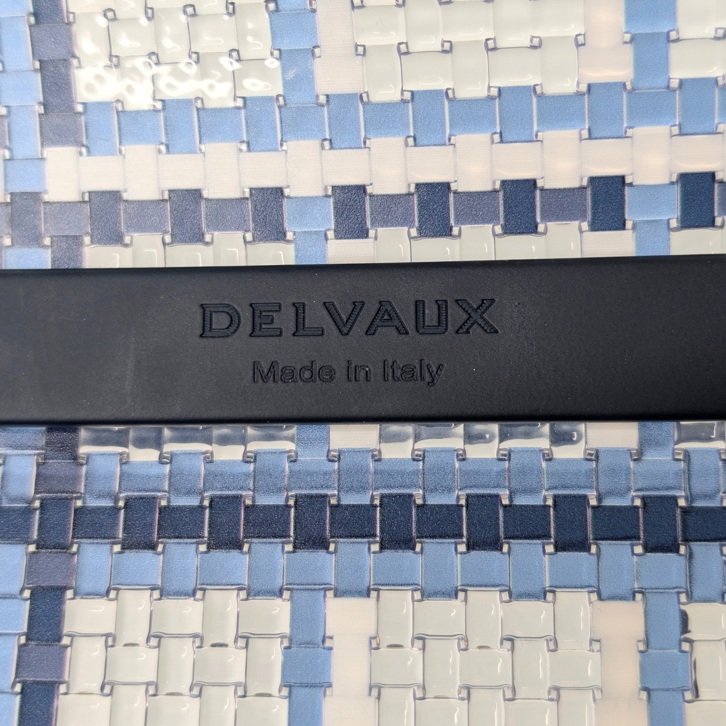 Delvaux Vinyl Gingham The Dreamer MM Brillant 手提包 海军蓝
