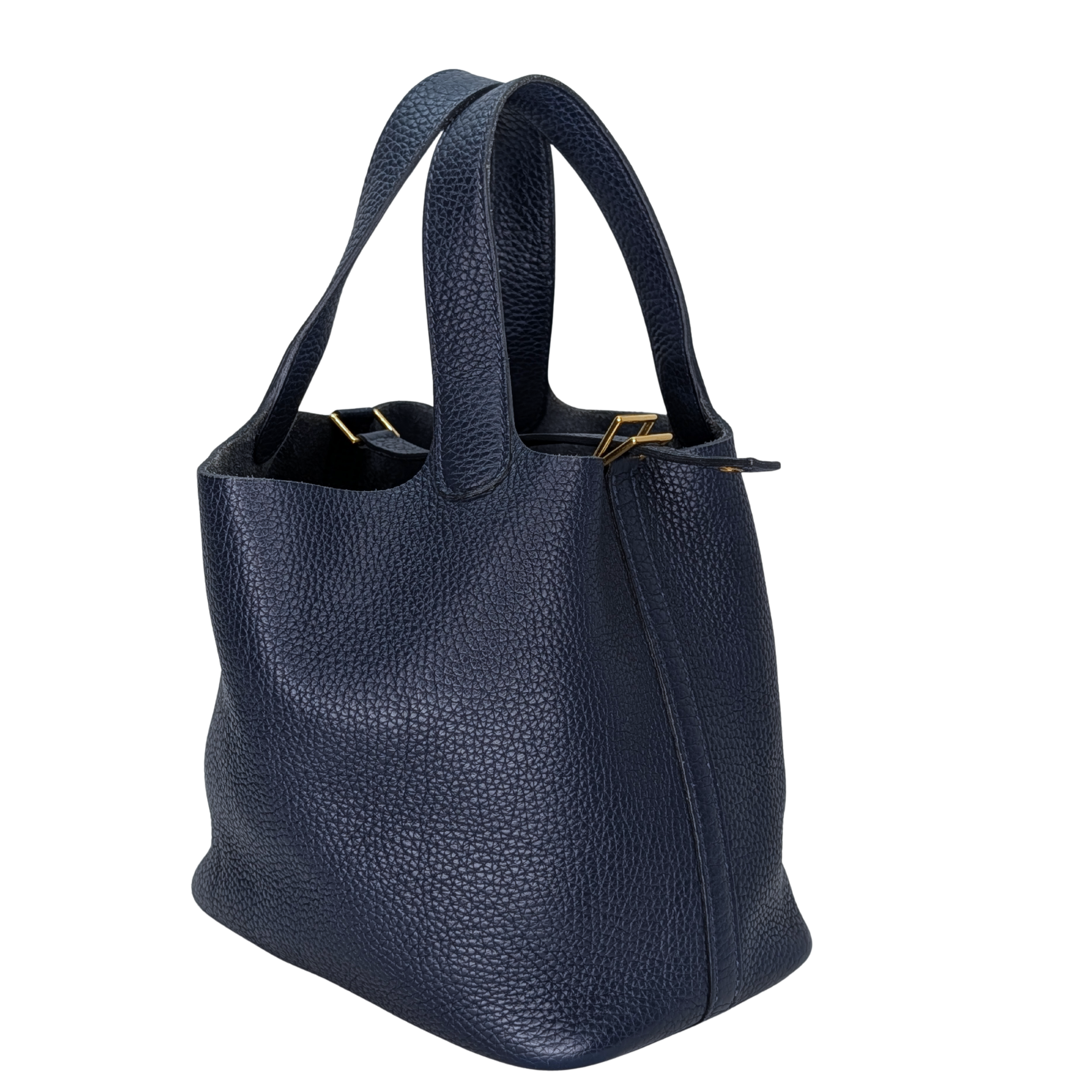 Hermes Picotin 18 Clemence Dark Blue GHW Stamp B