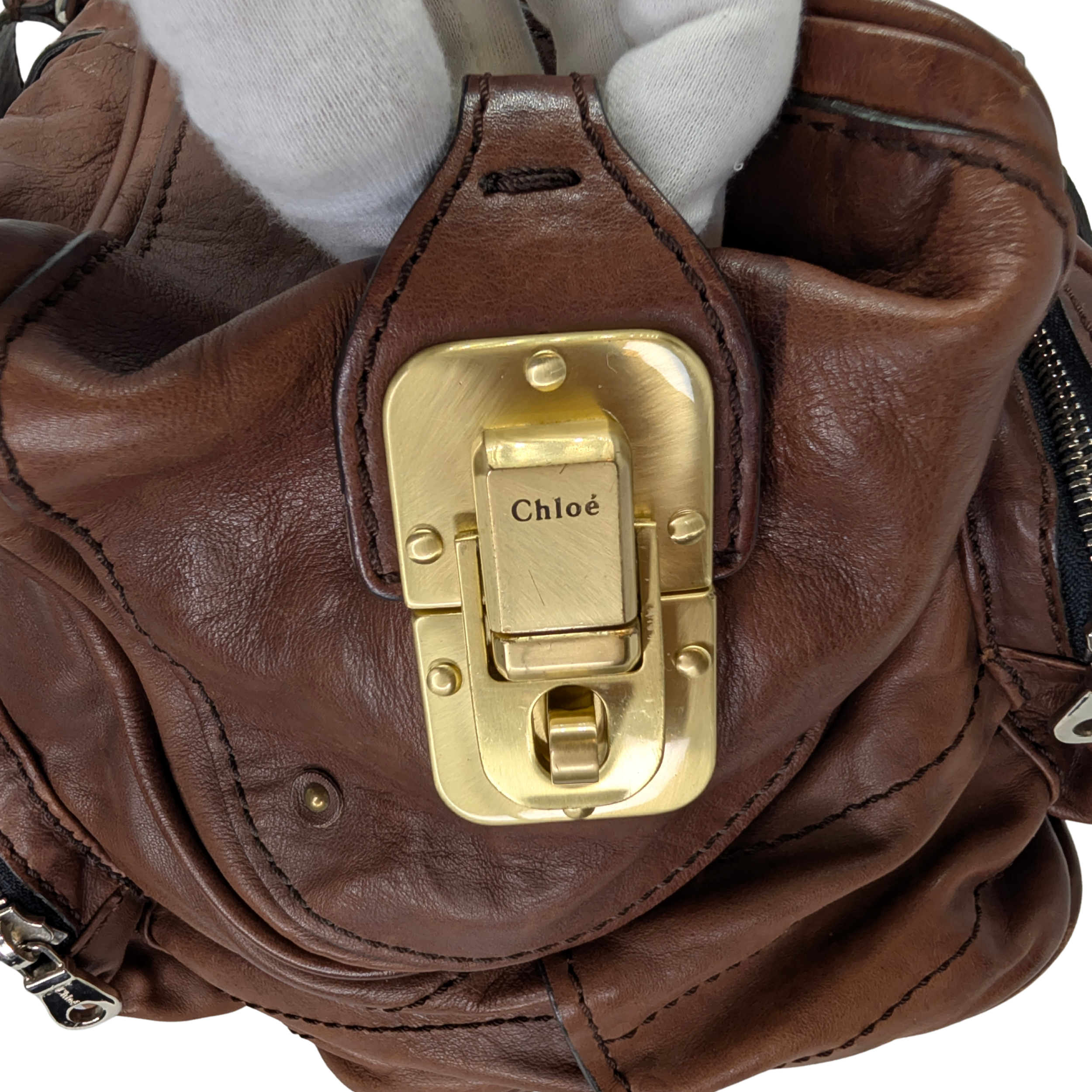 Chloe Betty棕色皮革手袋
