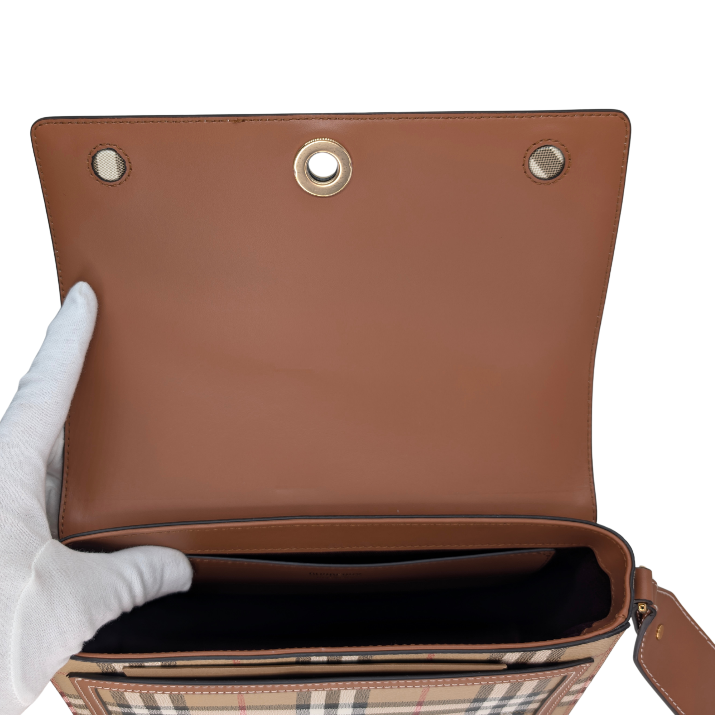 Burberry Note Check Crossbody Bag