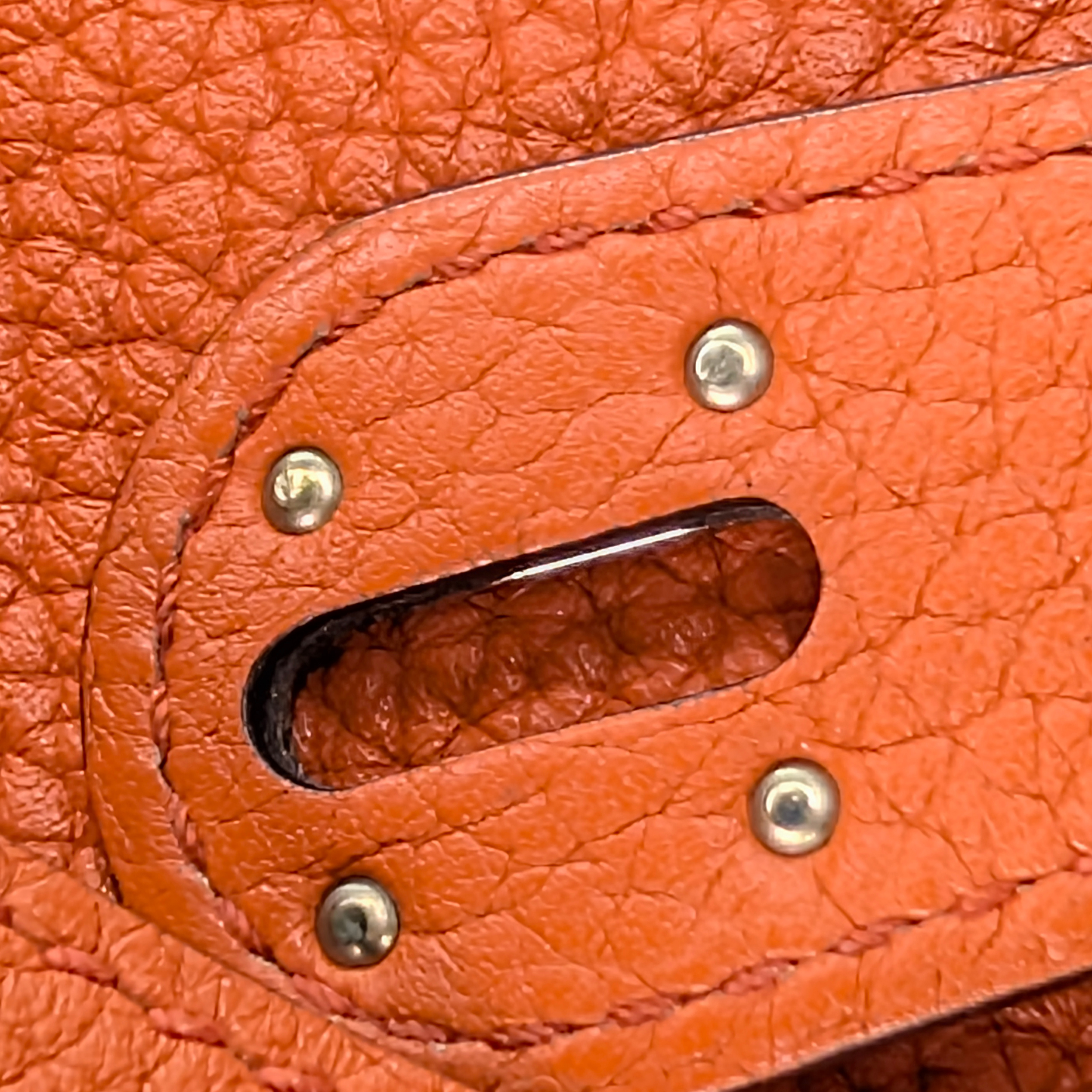 Hermes Lindy Clemence 26 X Stamp SHW Orange