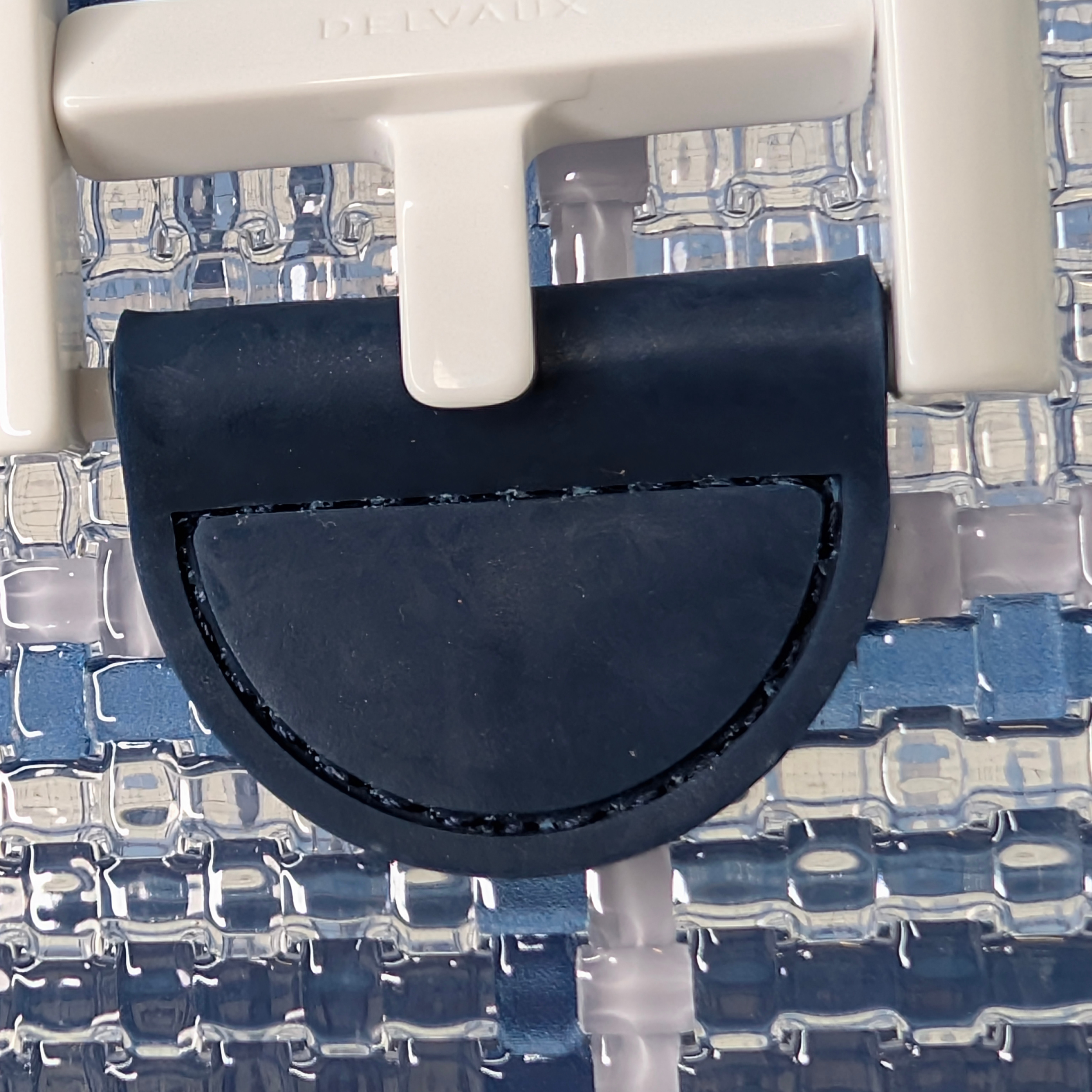 Delvaux Vinyl Gingham The Dreamer MM Brillant 手提包 海军蓝