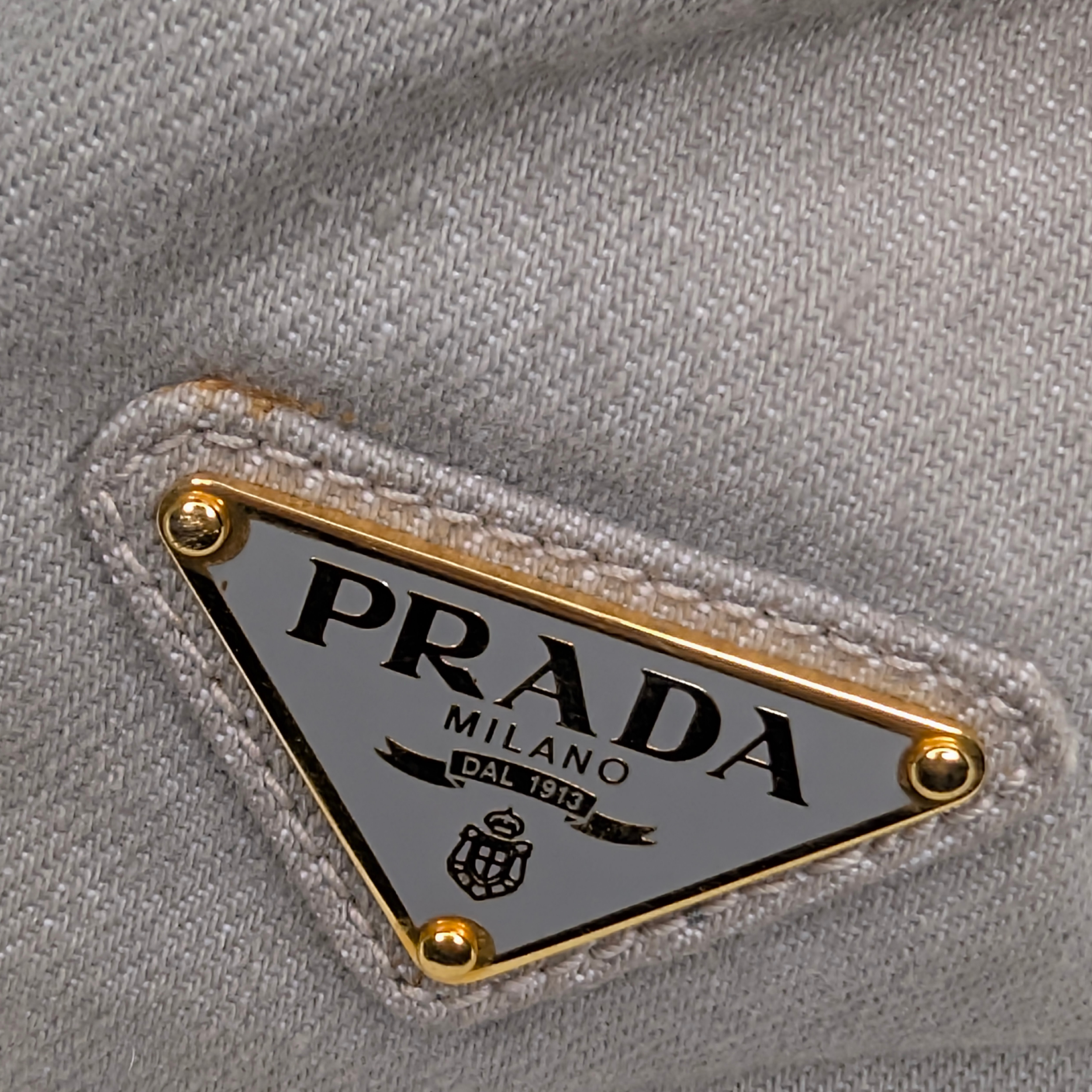 Prada Canvas Canapa Logo Tote Grey