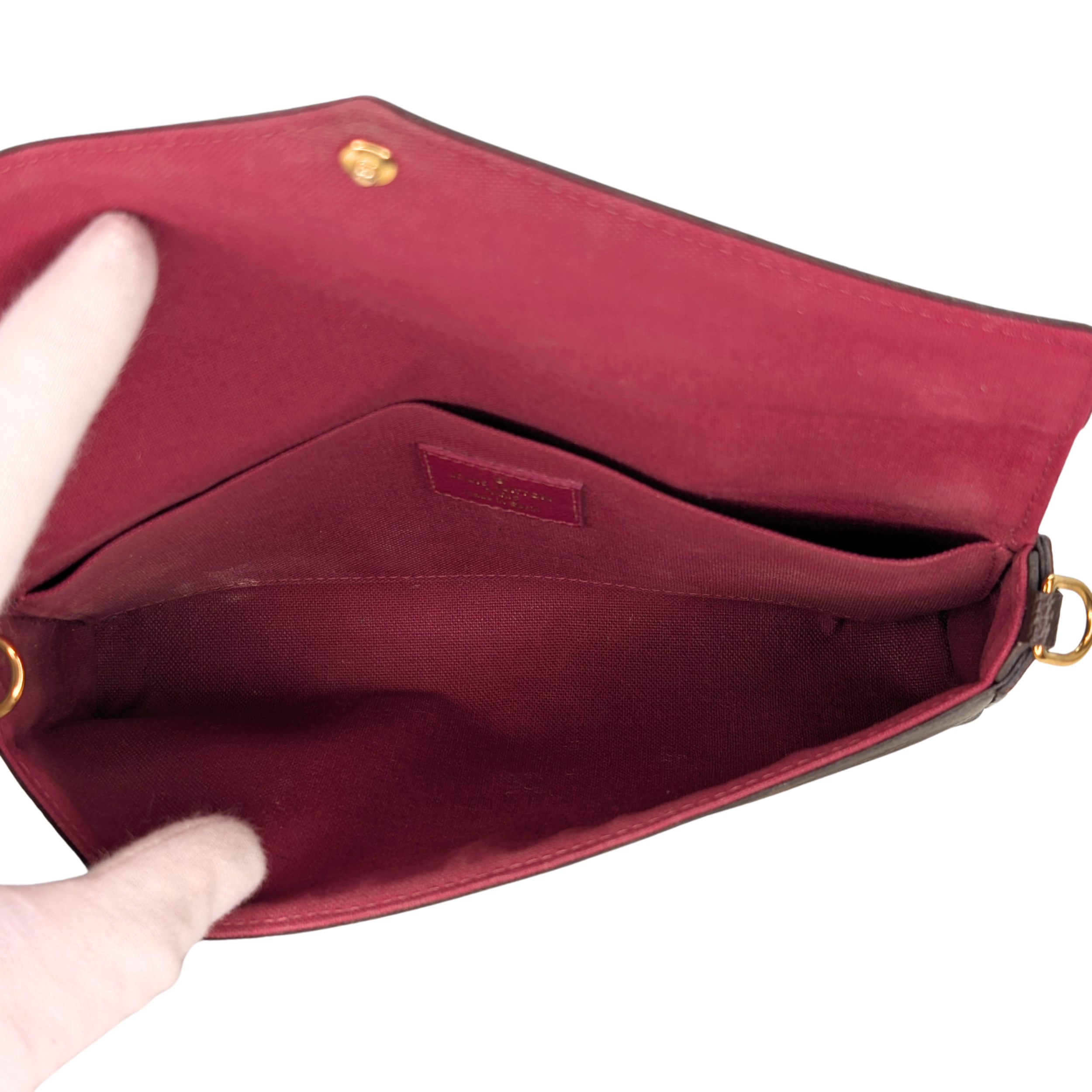 路易威登Pochette Felicie Monogram手拿包配复古肩带