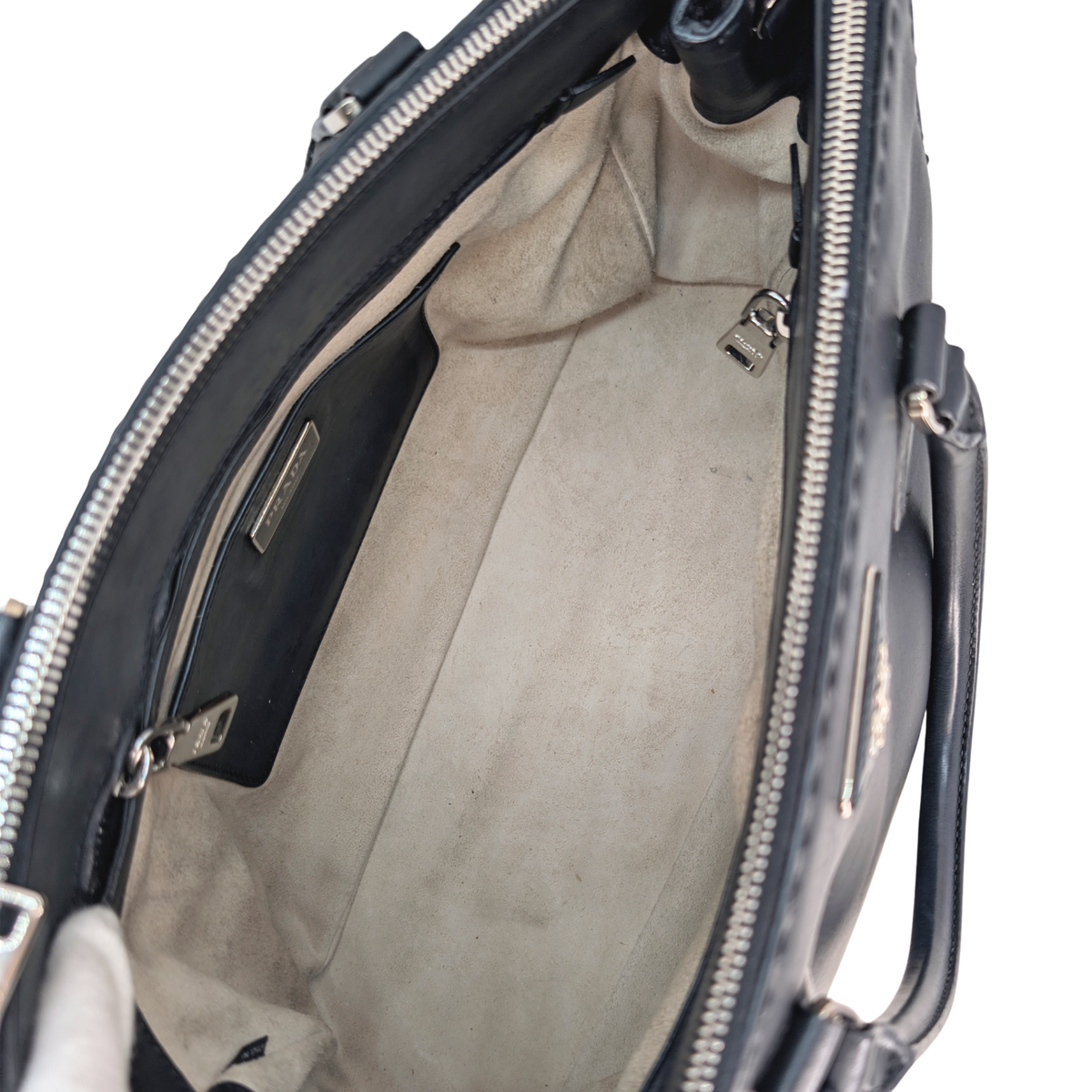 Prada City Calf Lux Galleria Handbag Black