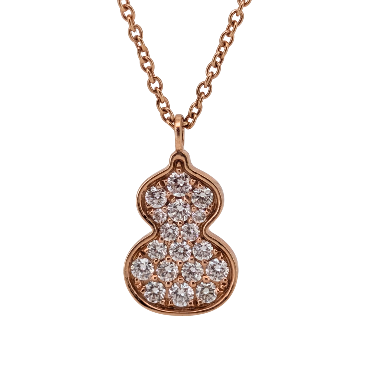 Qeelin Wulu Petite 钻石 18K 玫瑰金项链