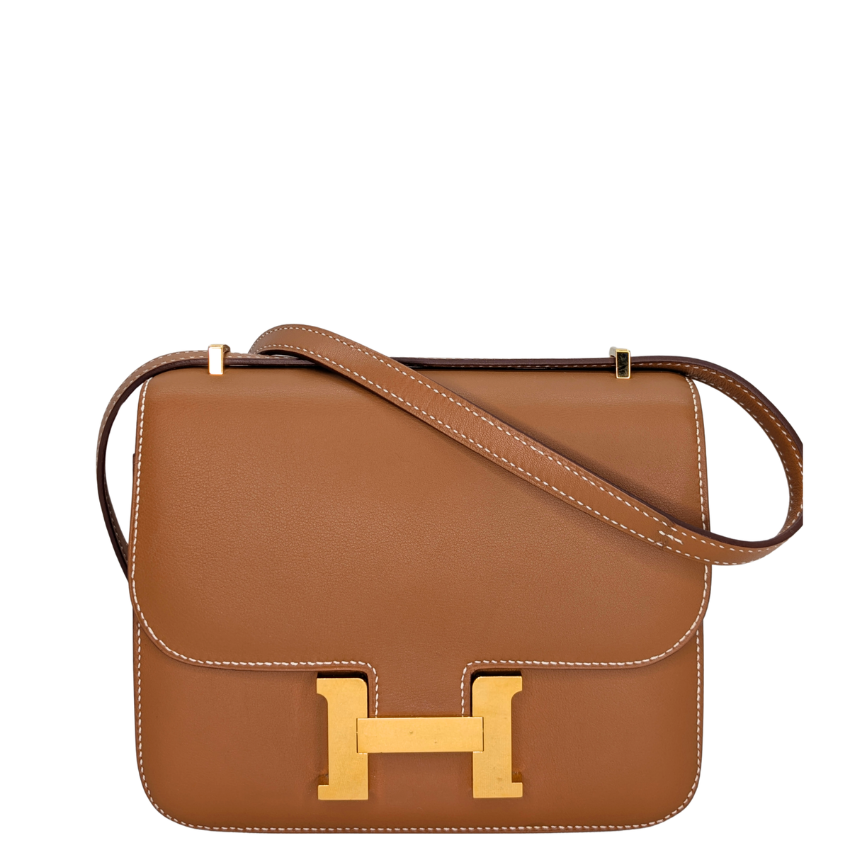 Hermès 爱马仕 Mini Constance 18 · 金棕色 Swift 皮 · 金扣 · C刻