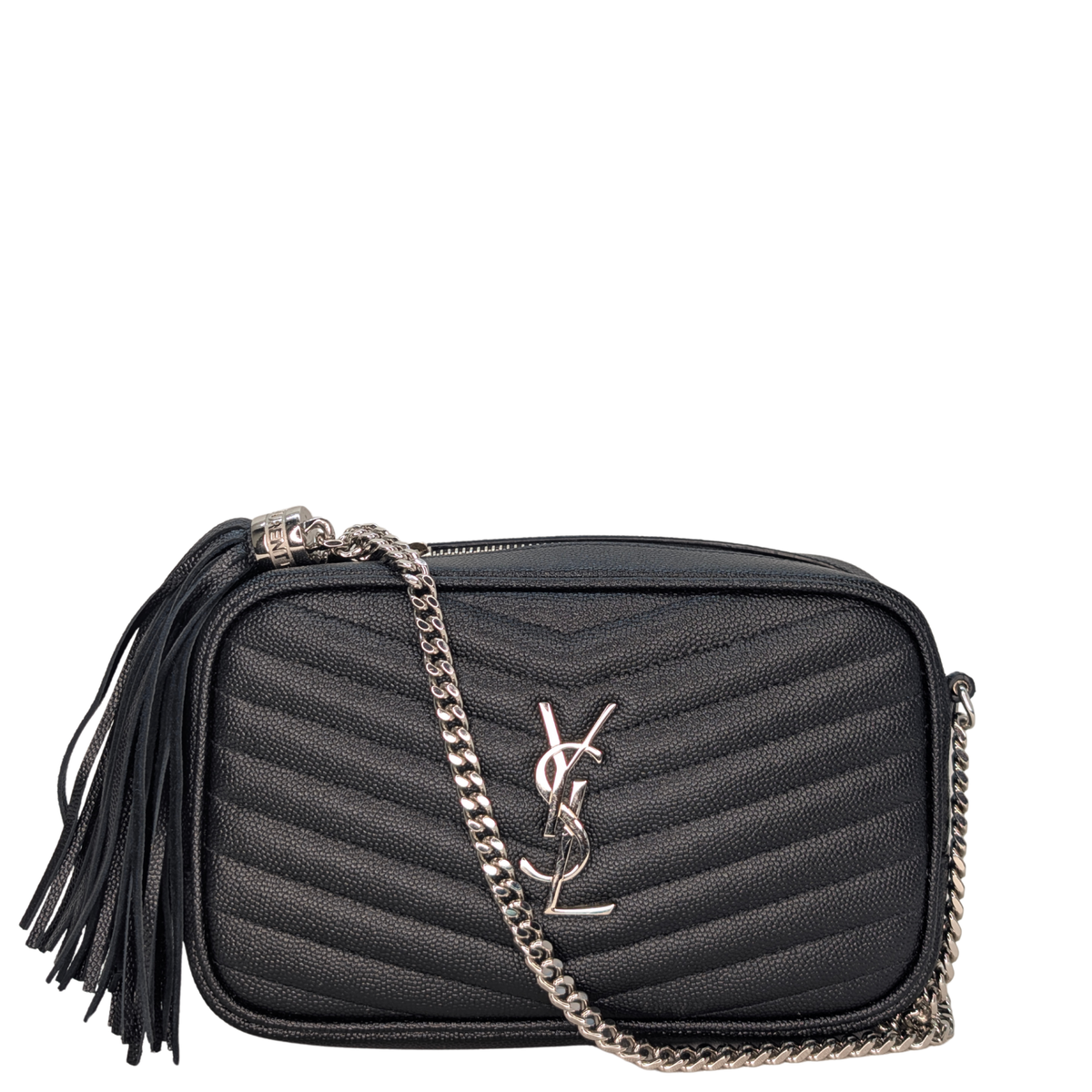 Saint Laurent Lou Mini Grain leather camera bag SHW