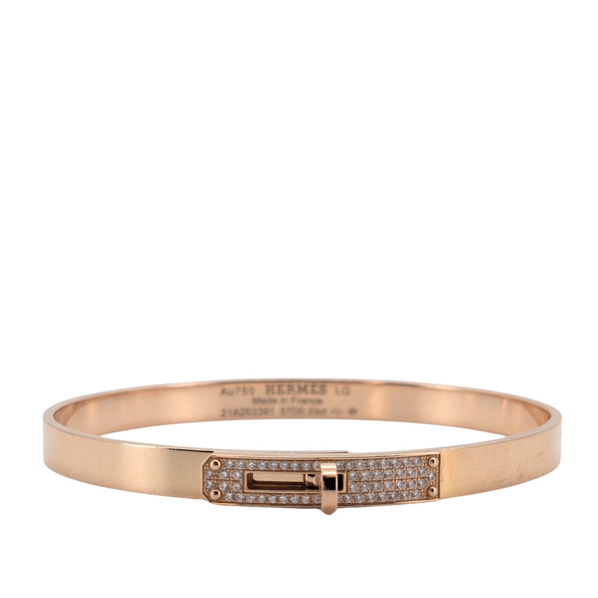 Hermès 爱马仕 Kelly 小号钻石手镯 · 18K玫瑰金(LG码)