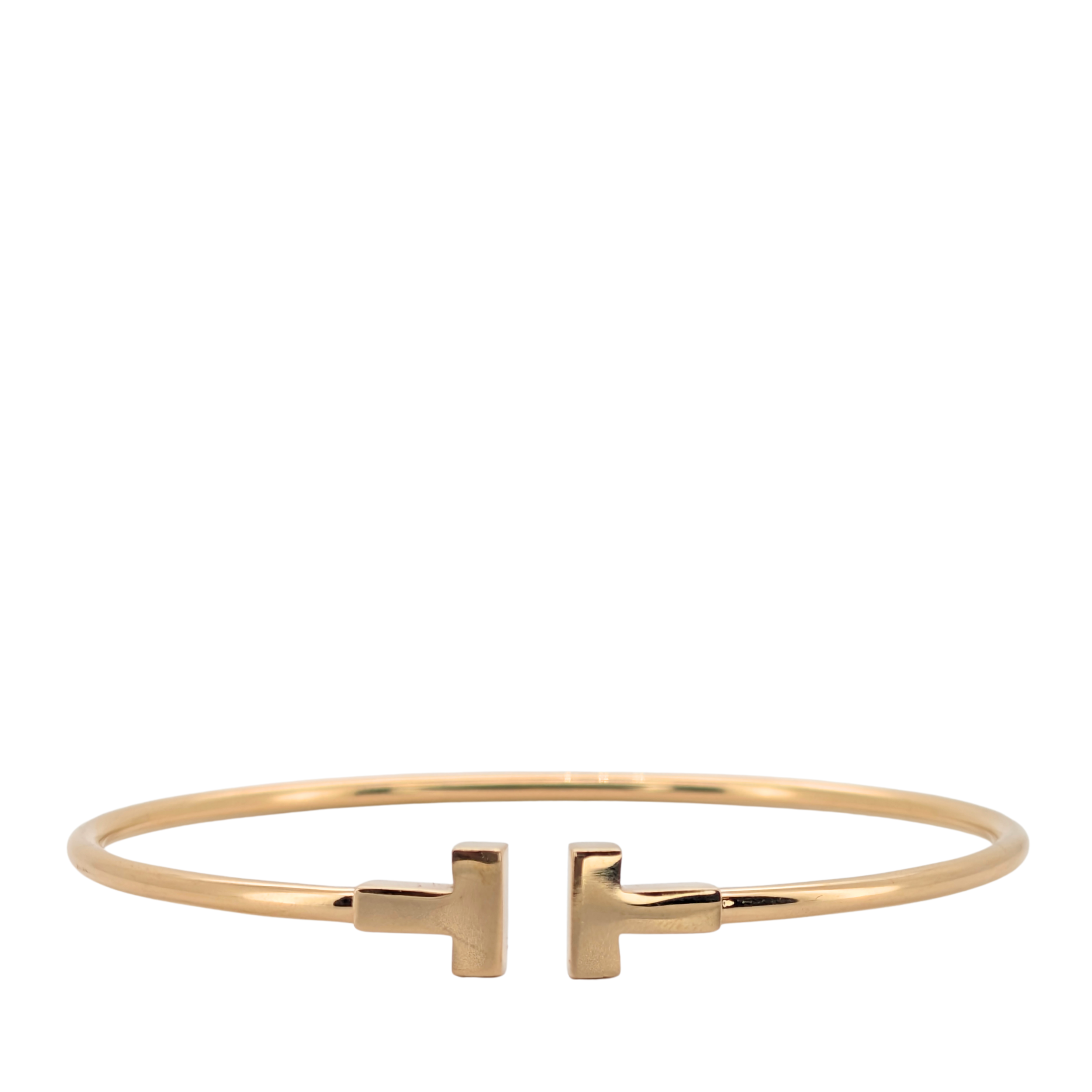 Tiffany & Co 18K金窄版T形手镯 小号