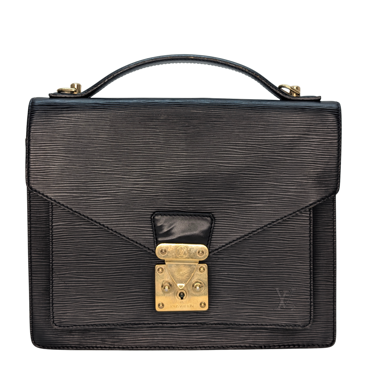 Louis Vuitton Monceau 28 Epi Bag Black