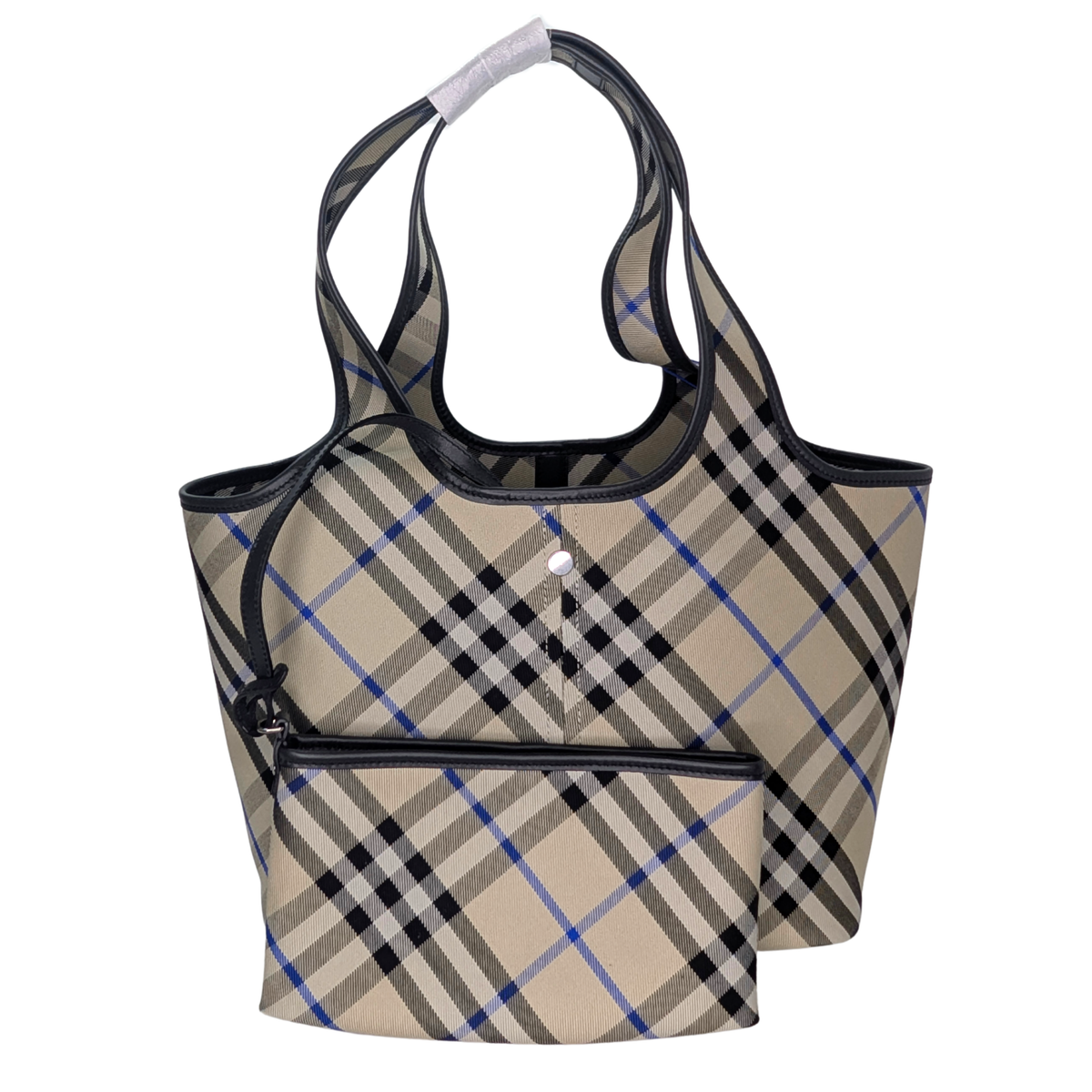 Burberry 格纹中号帆布托特包