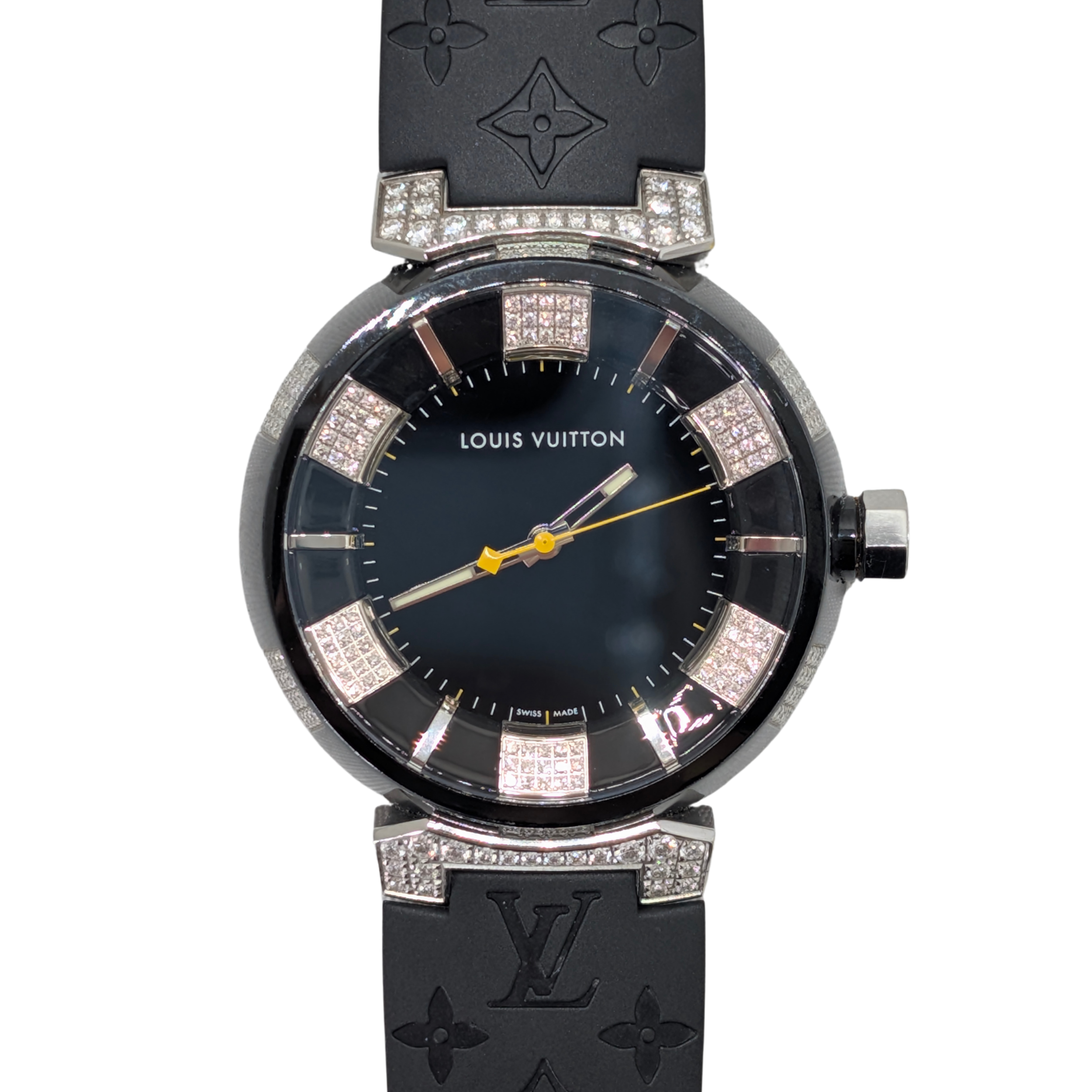 路易威登 Tambour Q131Q 钻石表圈表盘黑色精钢腕表