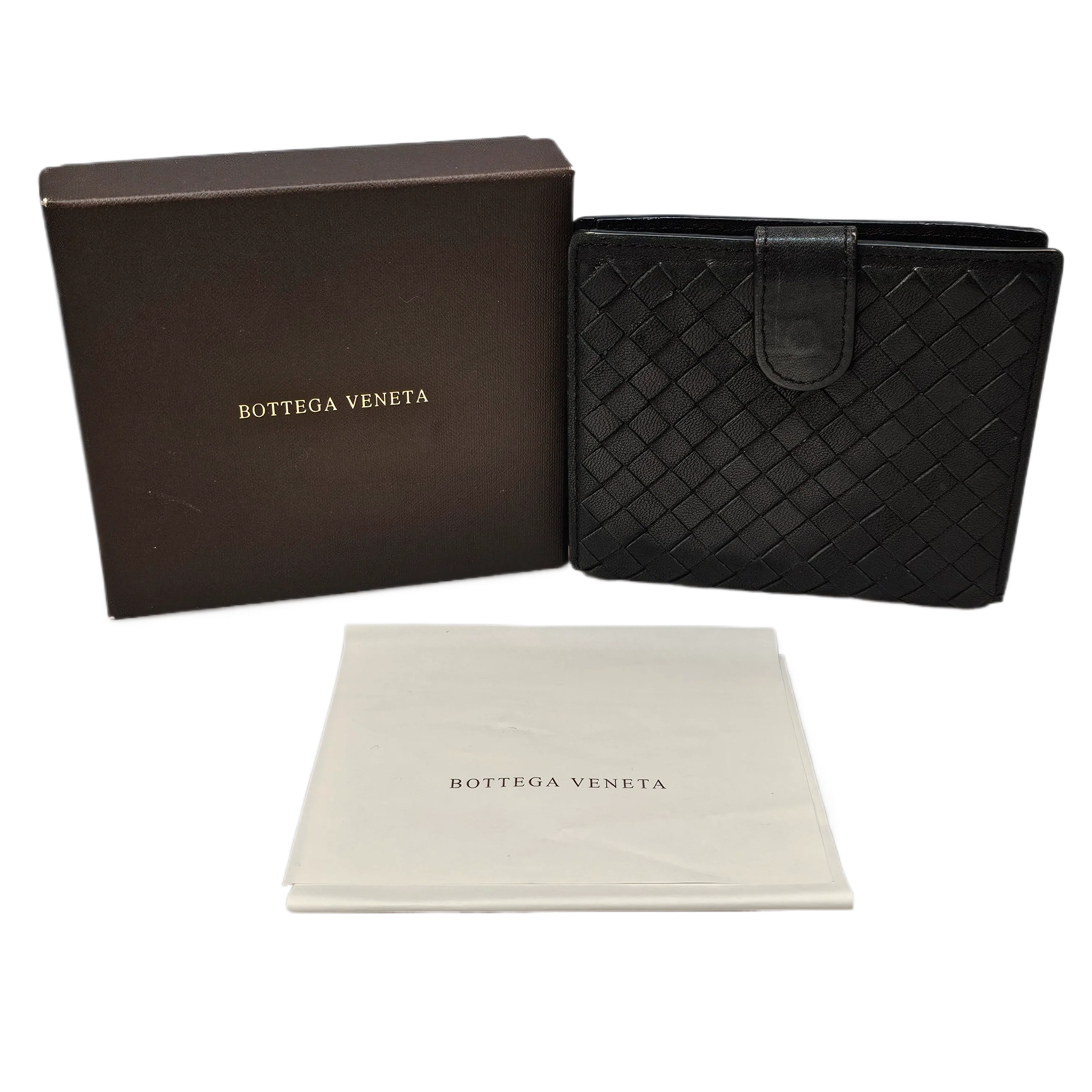 Bottega Veneta Intrecciato Black Leather Wallet - Lost Designer
