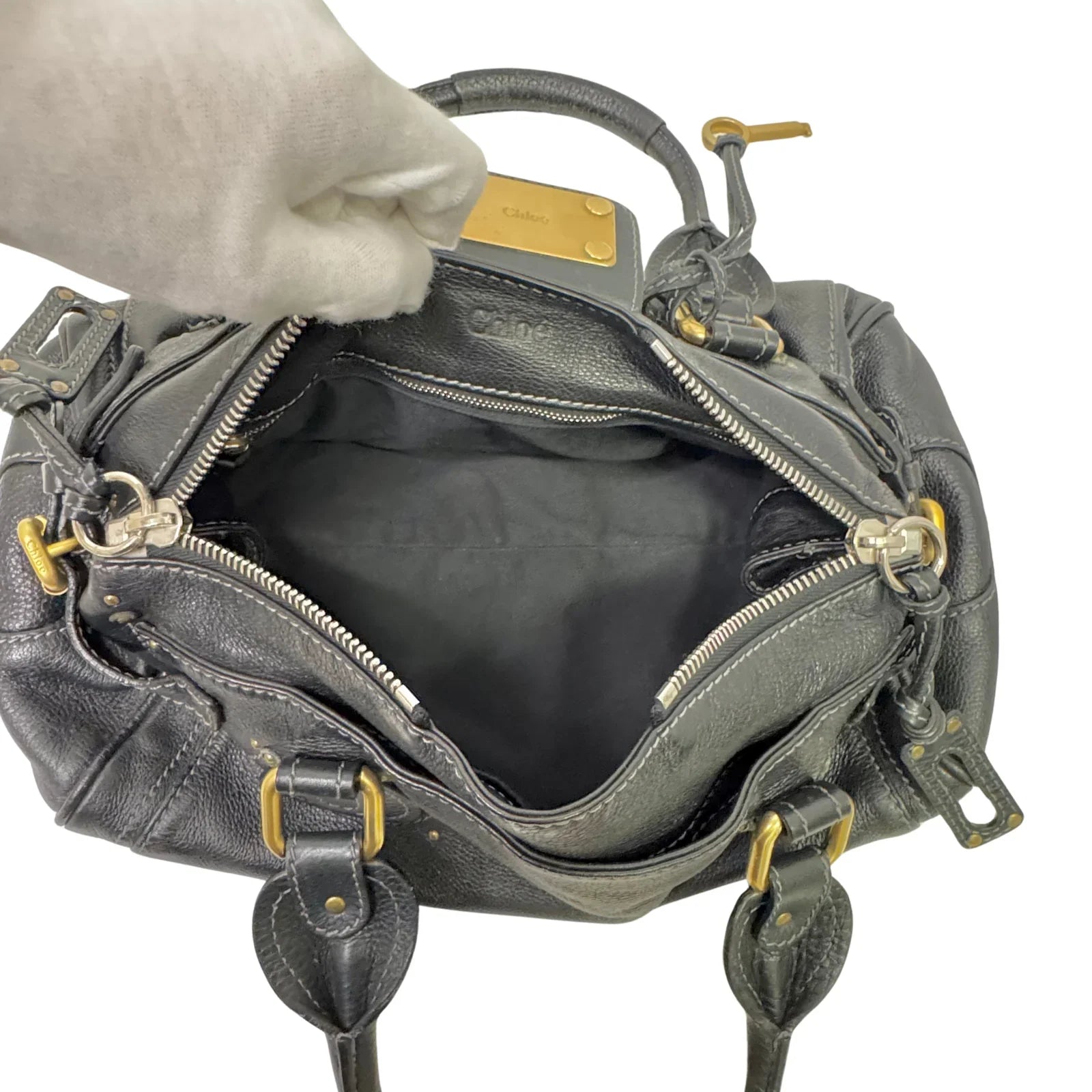 Chloe Paddington Leather Bag Black - Lost Designer