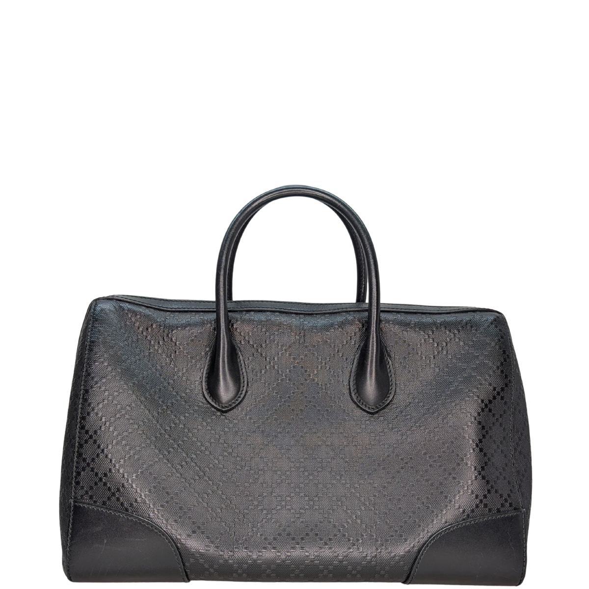 Gucci Diamante Leather Boston Bag Black