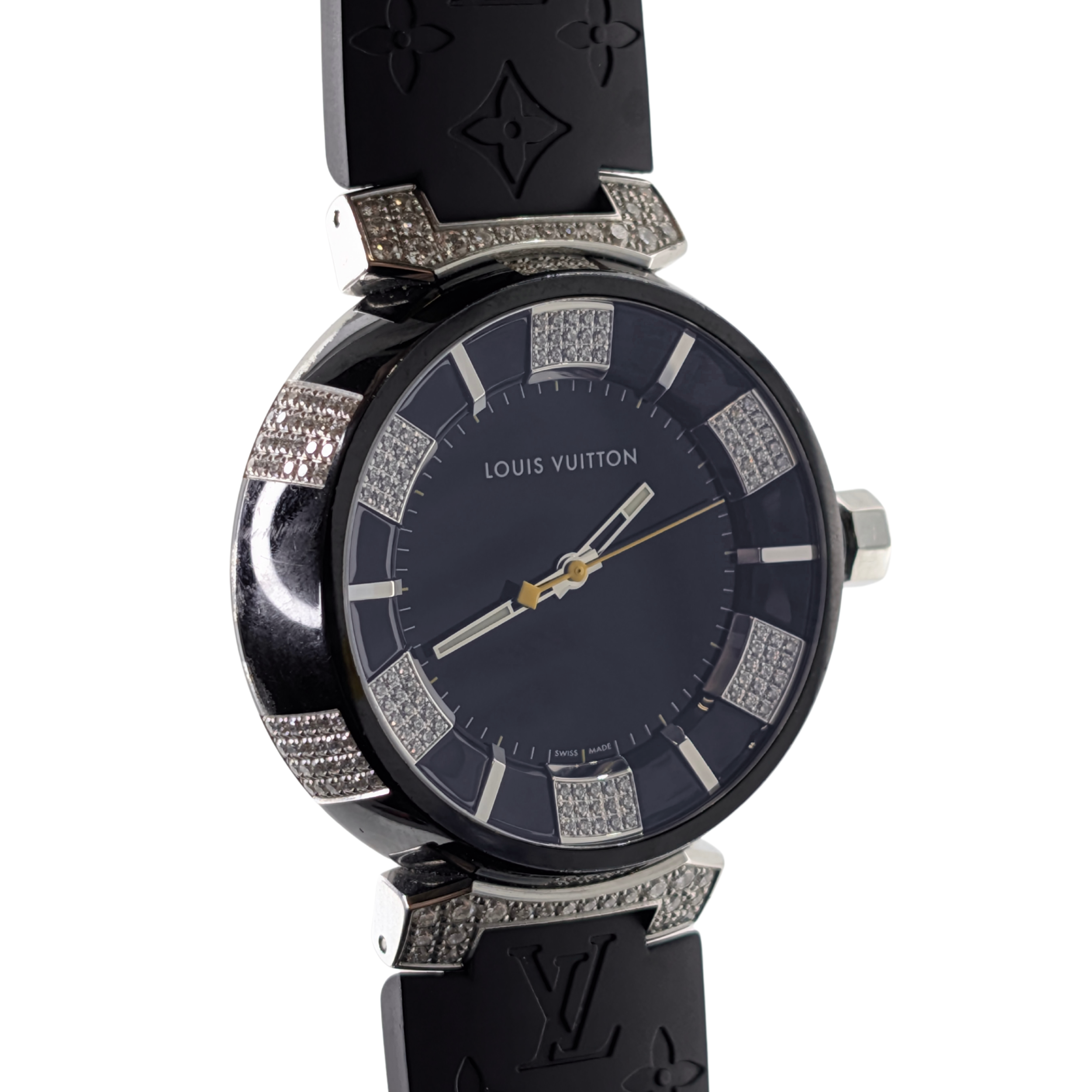 路易威登 Tambour Q131Q 钻石表圈表盘黑色精钢腕表