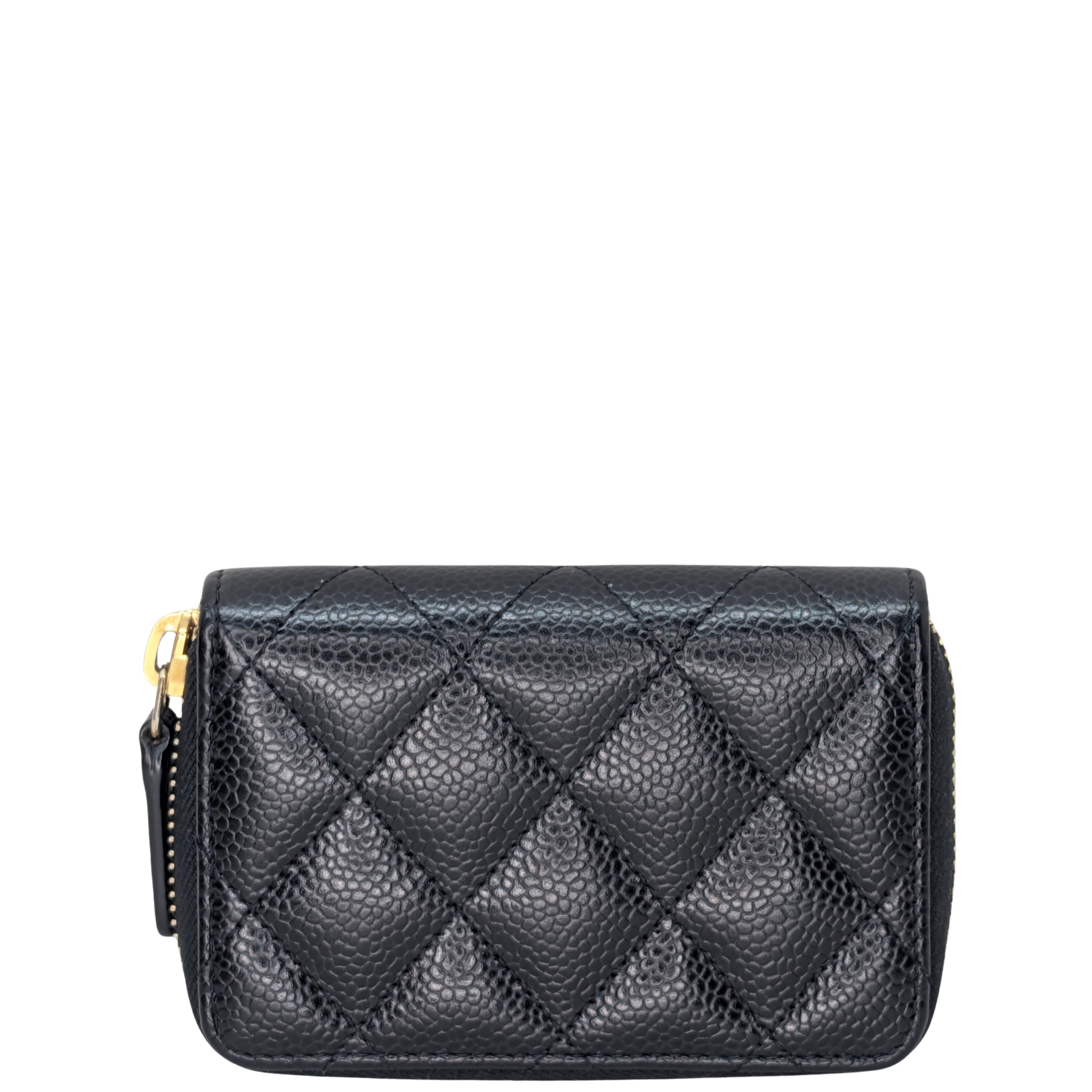 Chanel Classic Zipped Coin Purse Wallet Caviar Black