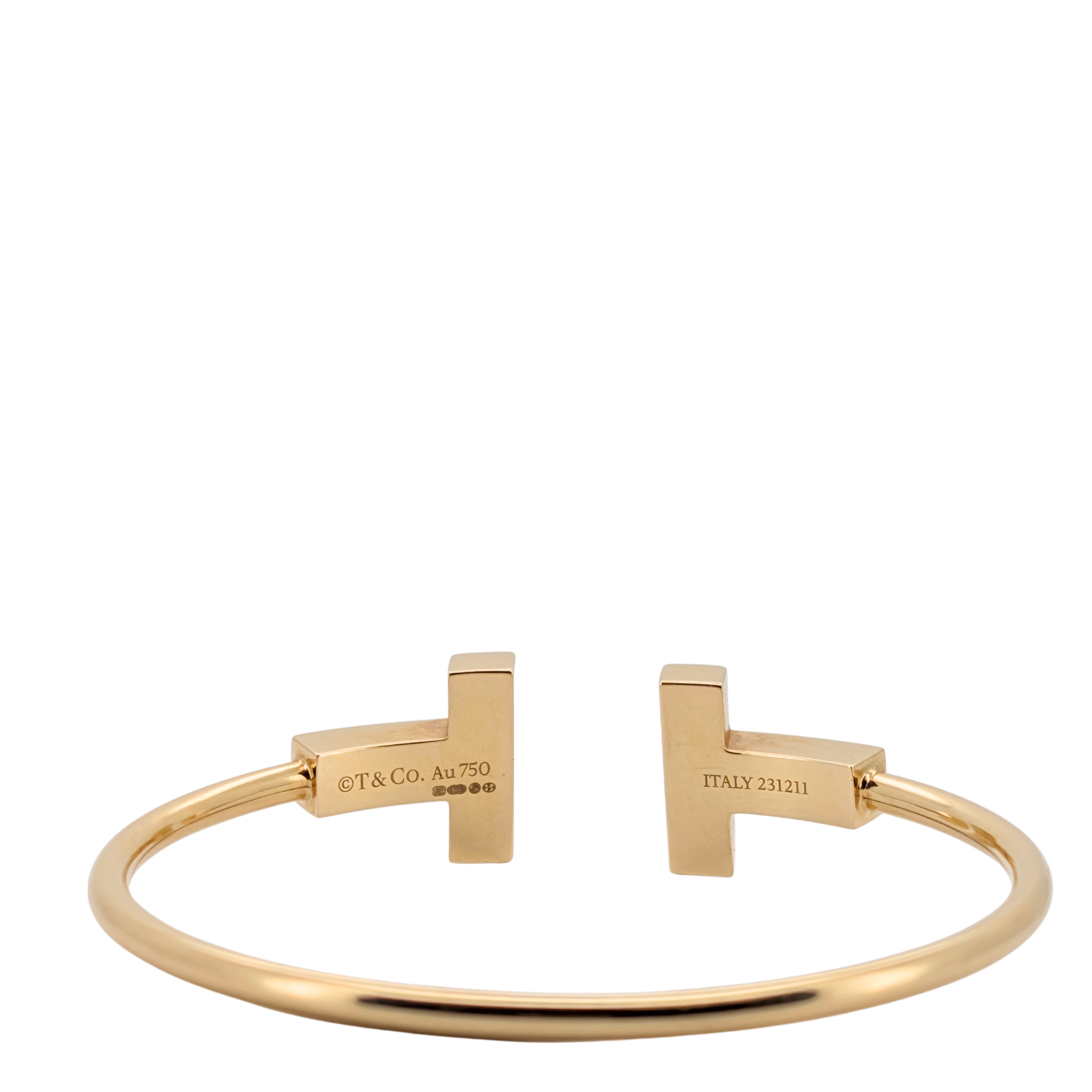 Tiffany & Co T 宽款线圈手链 大号 18K 黄金