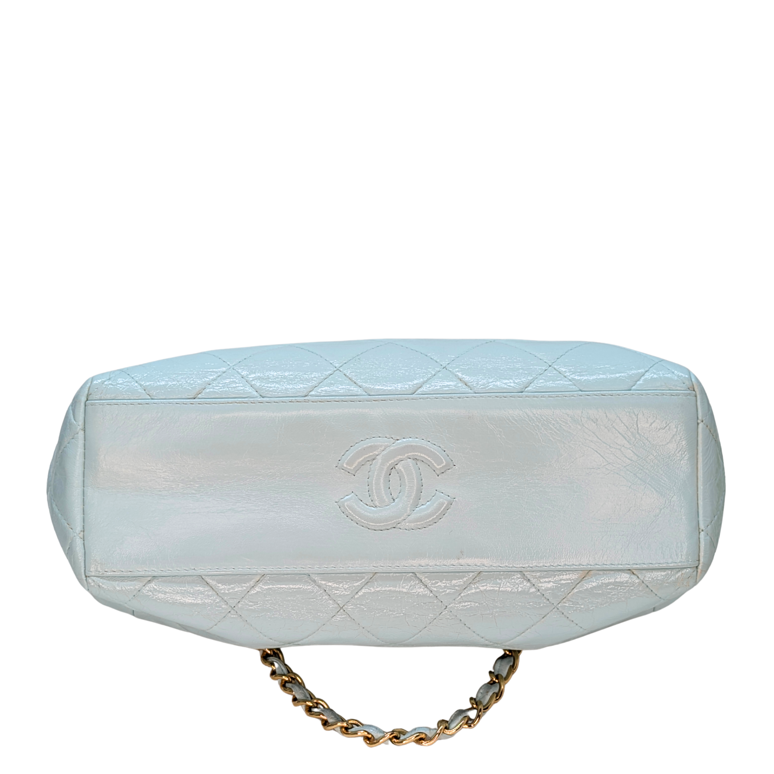 Chanel Vintage Kiss Lock Bag Baby Blue