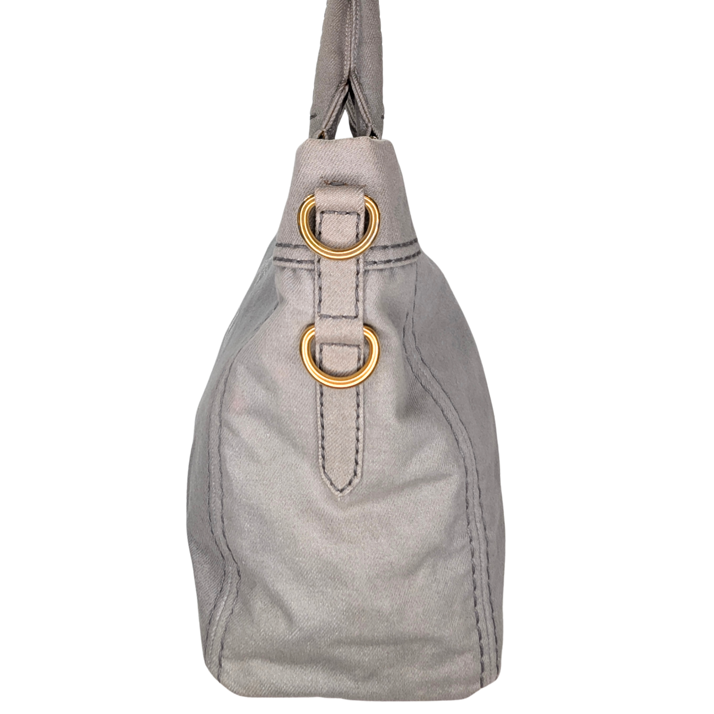Prada Canvas Canapa Logo Tote Grey