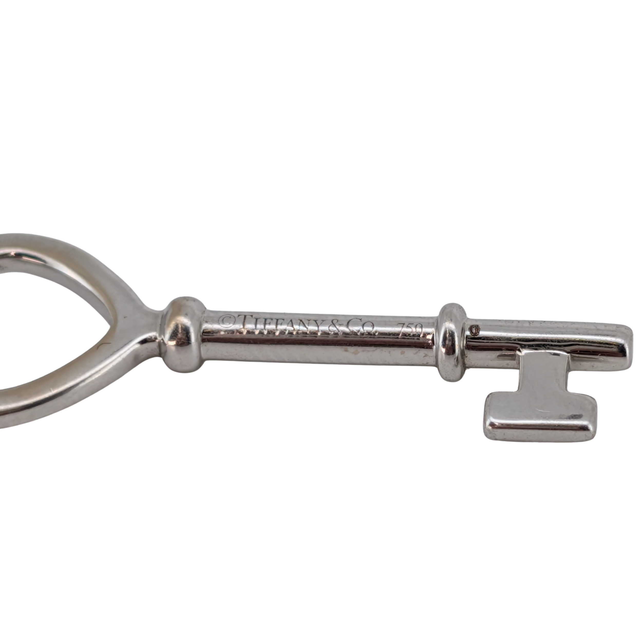 Tiffany & Co. 蒂芙尼 Keys 系列钻石 18K 白金心形钥匙吊坠