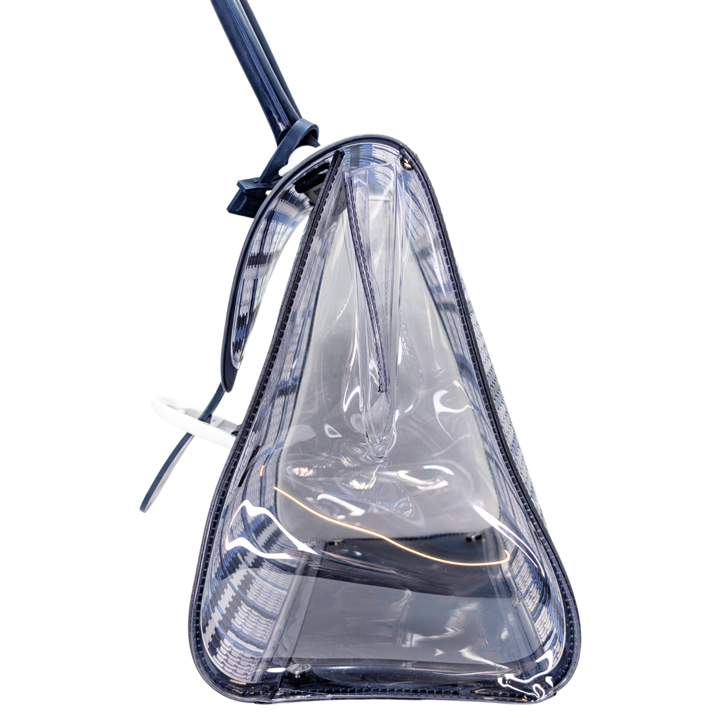 Delvaux Vinyl Gingham The Dreamer MM Brillant 手提包 海军蓝