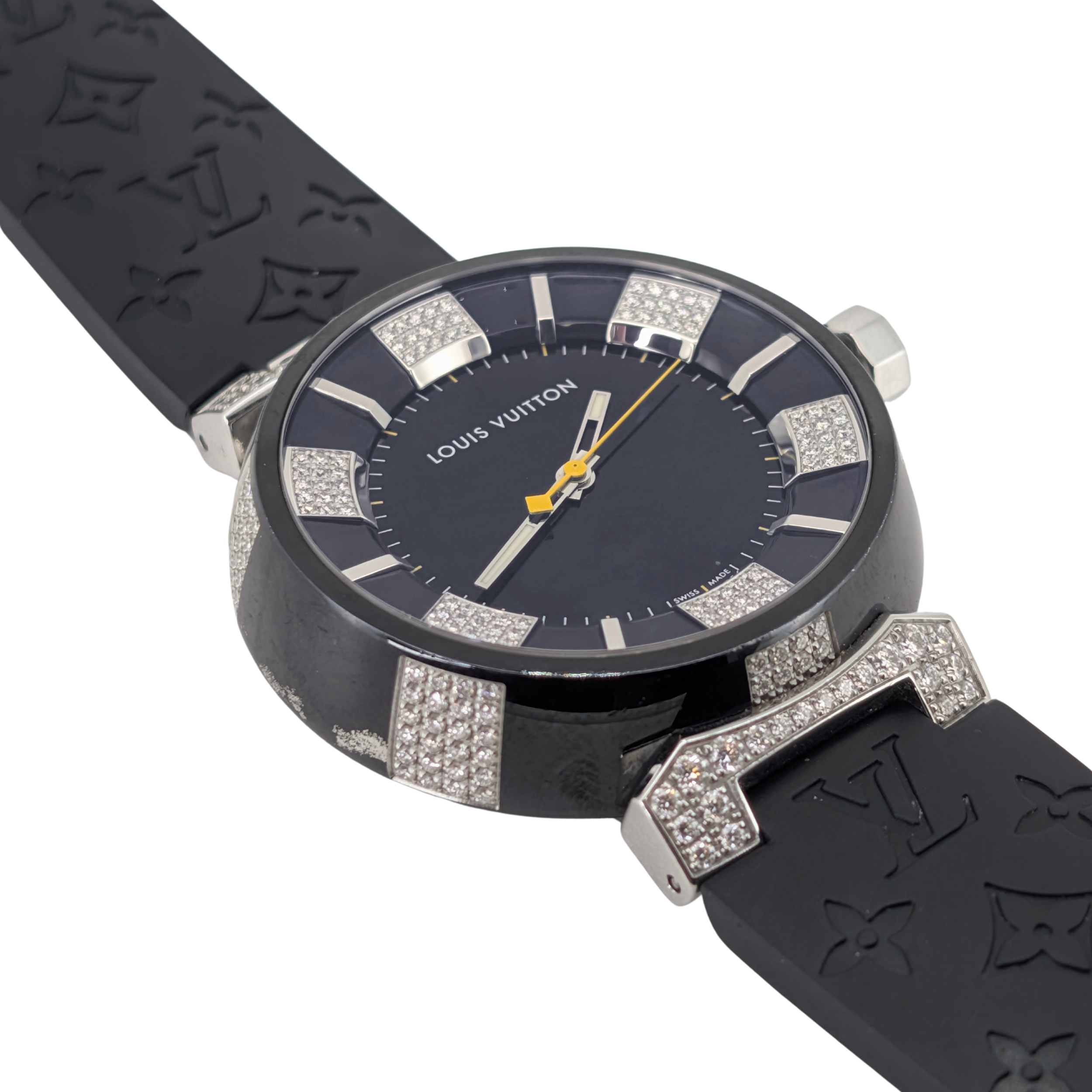 路易威登 Tambour Q131Q 钻石表圈表盘黑色精钢腕表