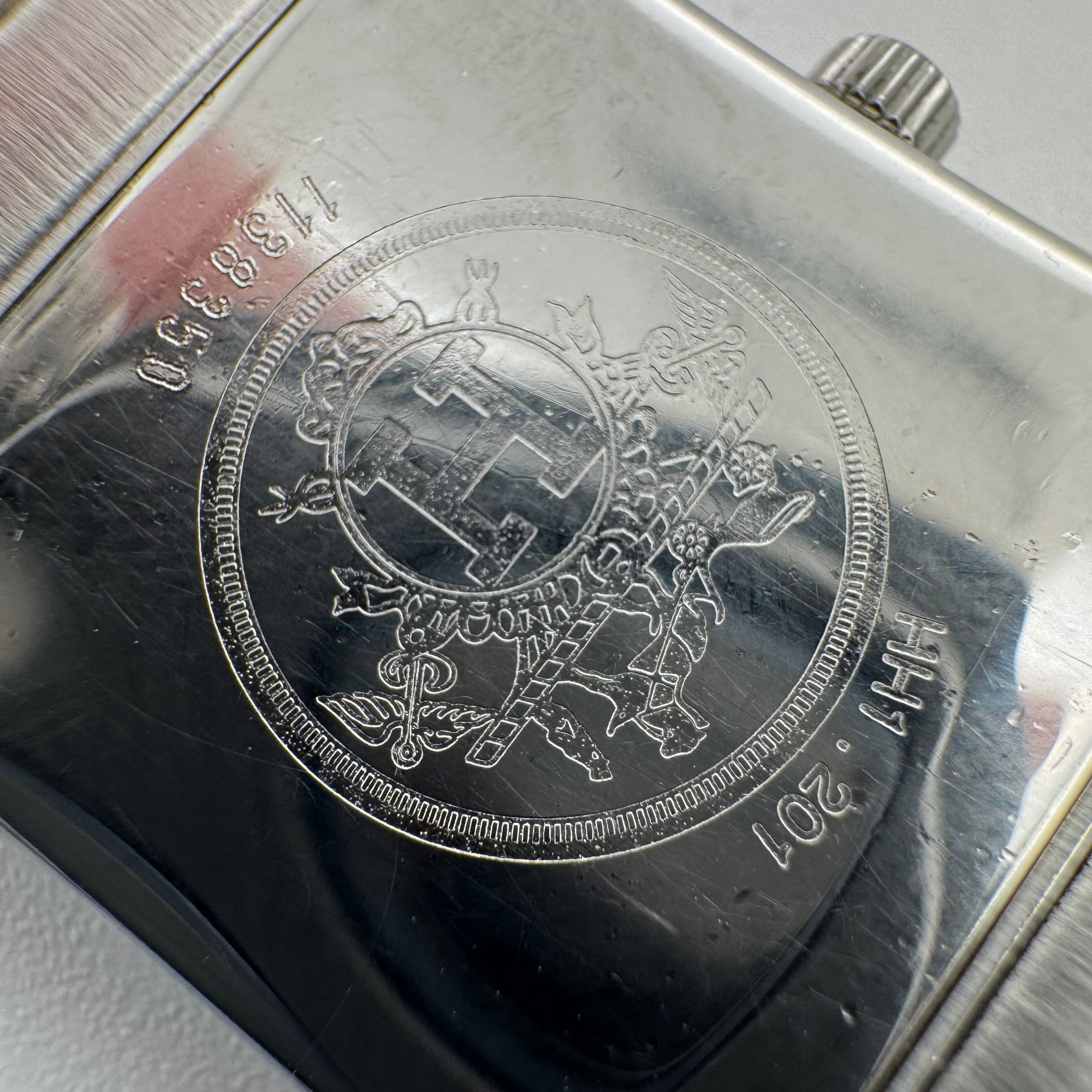 Hermès Heure H HH1.210 精钢橙/粉色扭索饰纹表盘腕表