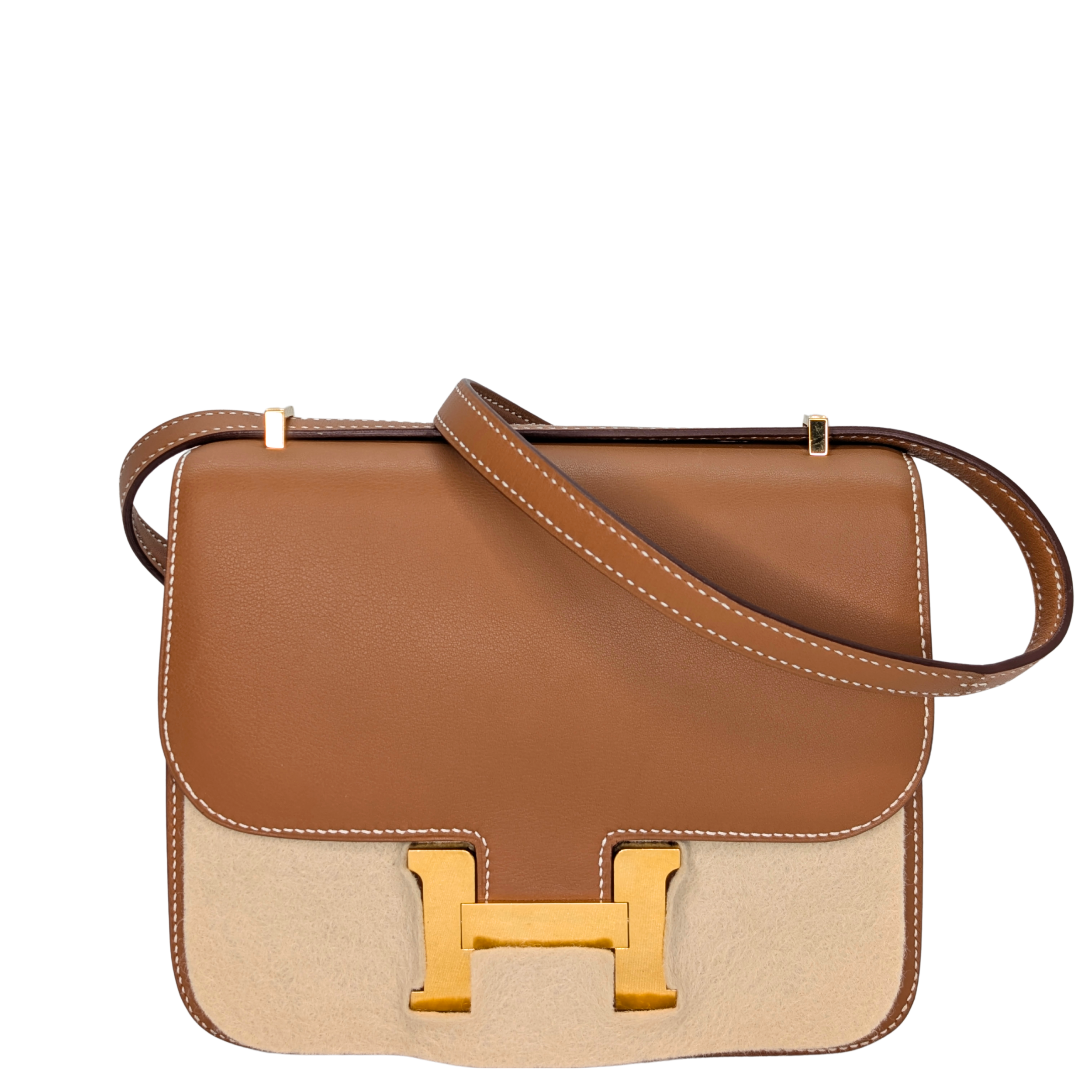 Hermès 爱马仕 Mini Constance 18 · 金棕色 Swift 皮 · 金扣 · C刻