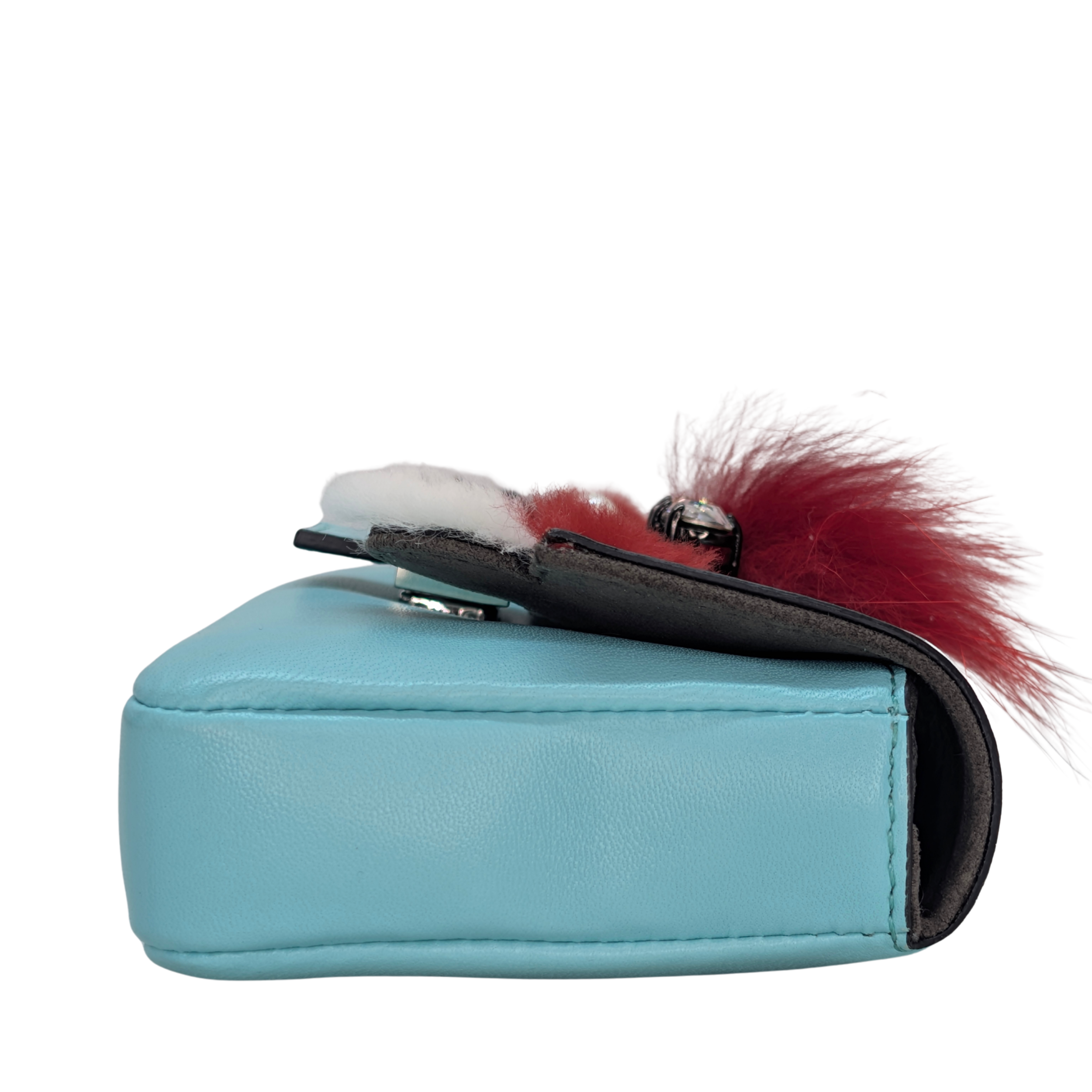 Fendi Micro Monster Baguette Light Blue Bag