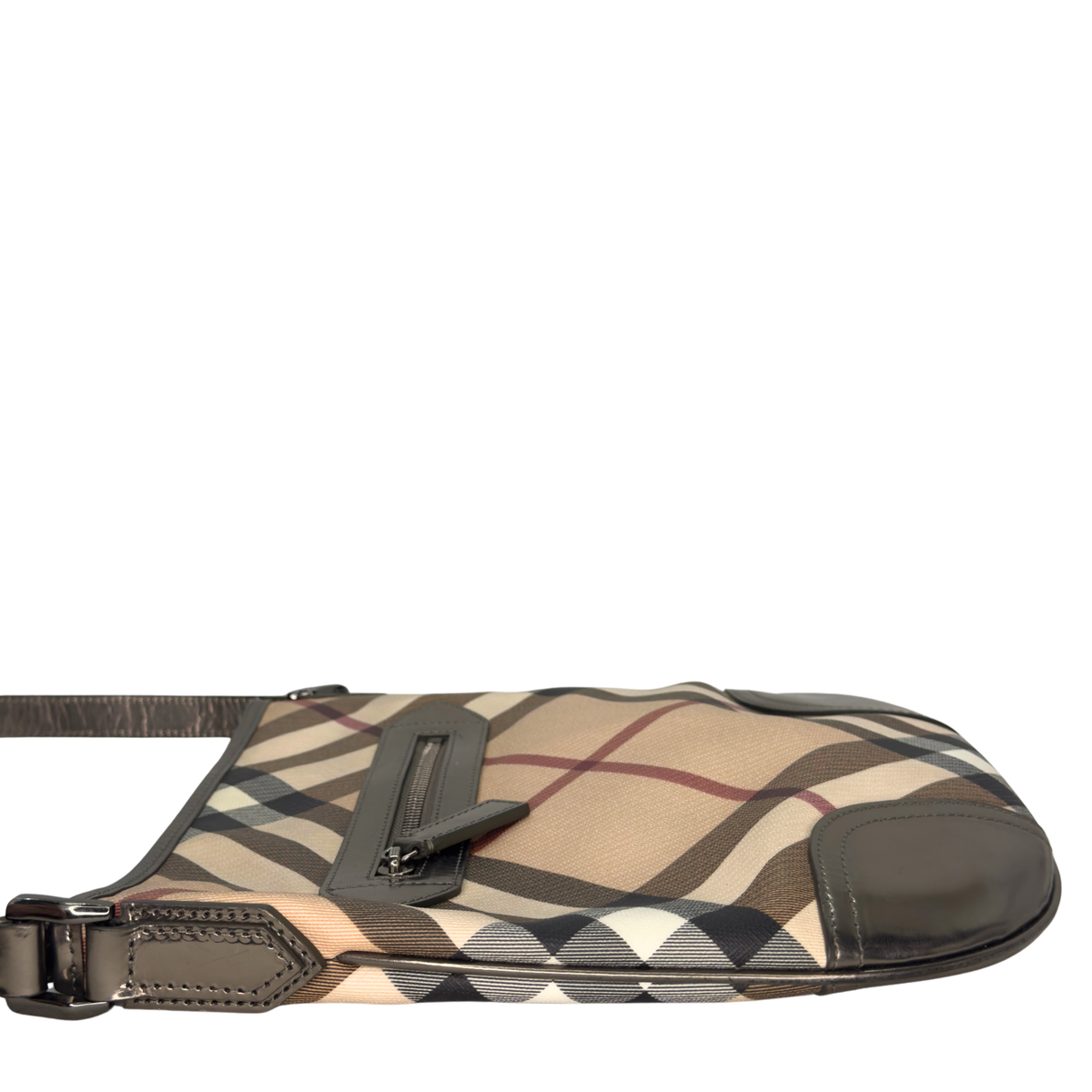 Burberry Patent Nova Check Dryden Crossbody Bag